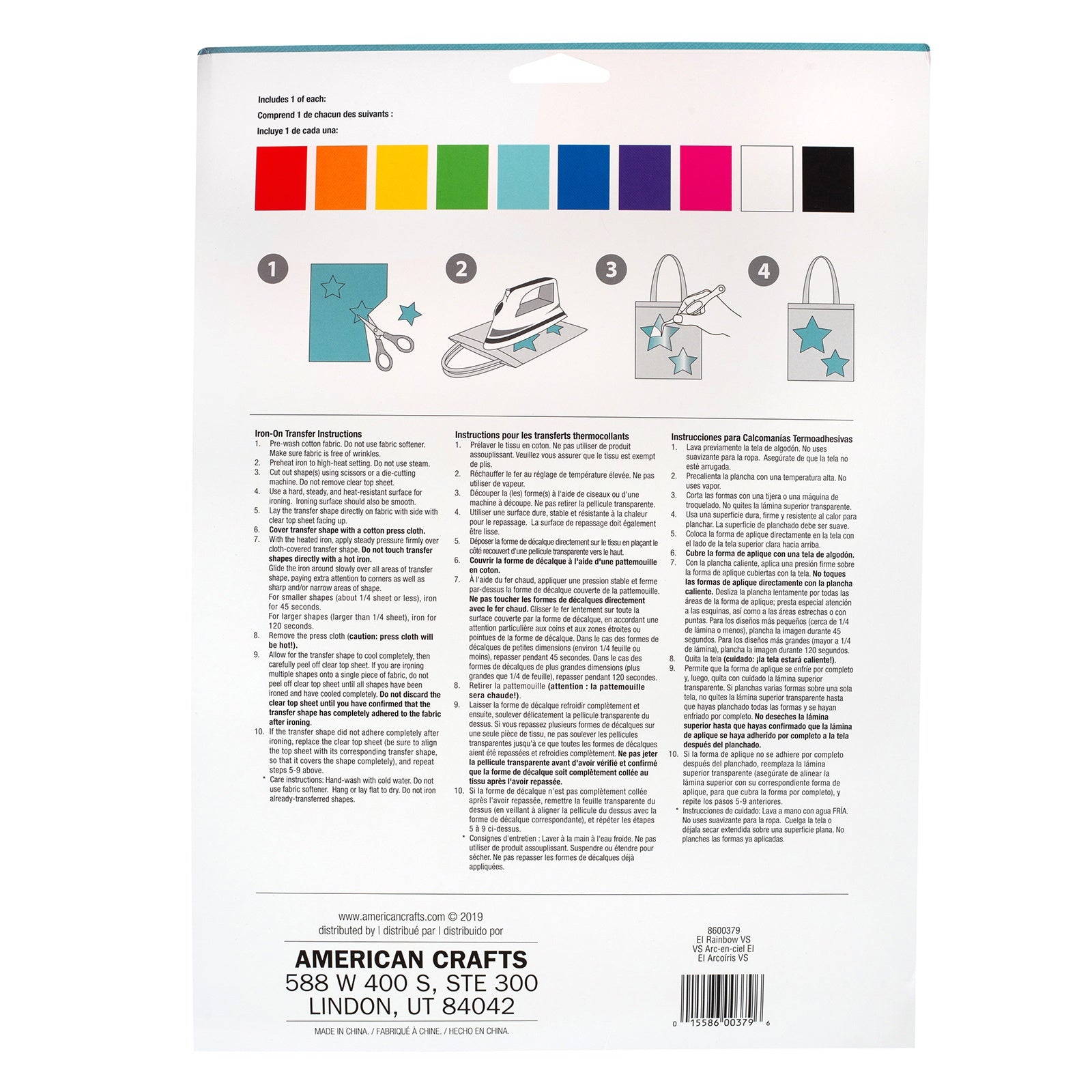 Jolee's Easy Image Cuttable Rainbow Solid Color Iron-On Sheets