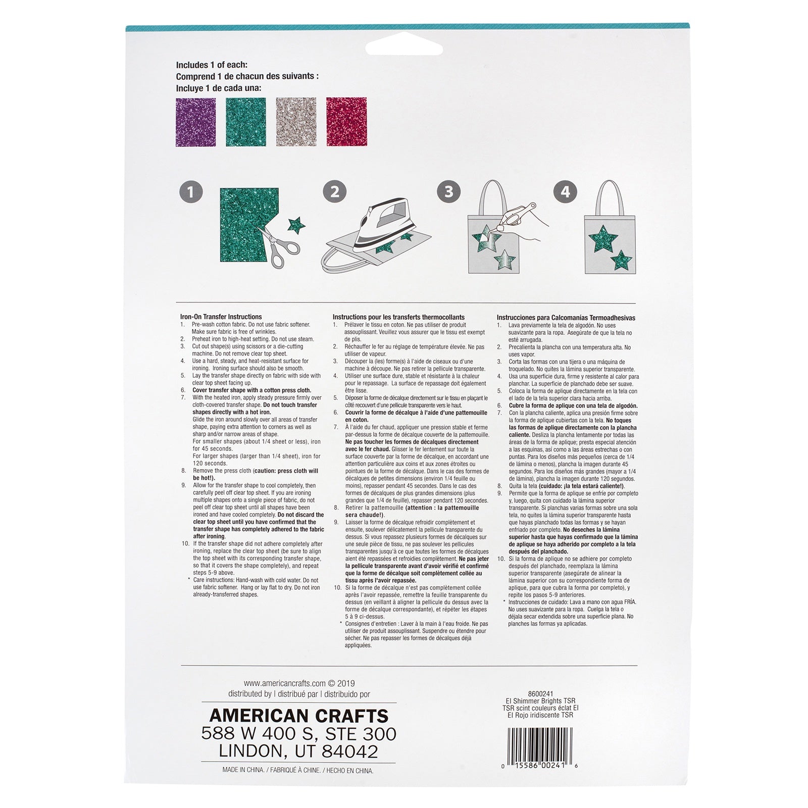 Jolee's Easy Image Cuttable Bright Glitter Iron-On Sheets