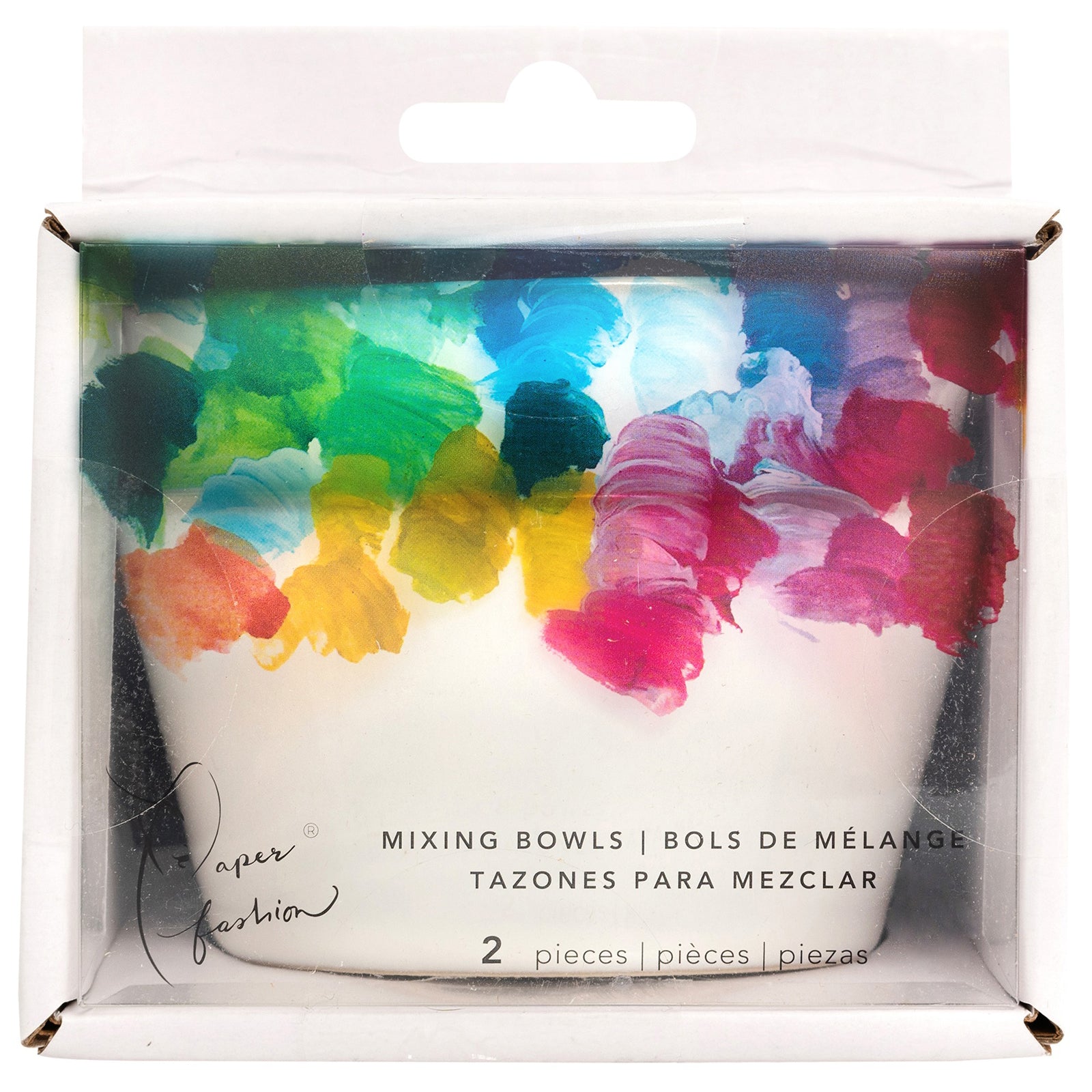 Paper Fashion White Ceramic Paint Mixing Bowls - 2 Pack