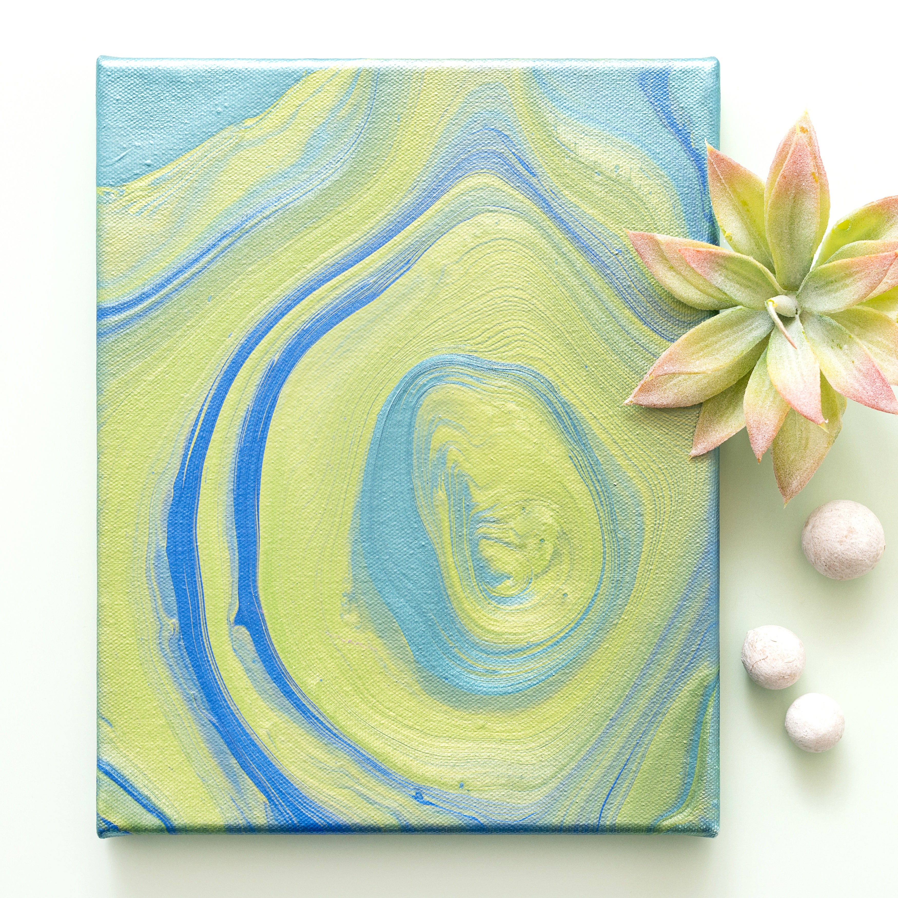 American Crafts Color Pour Pre-Mixed 4-Color Sea Glass Pearlescent Pouring Paint Kit