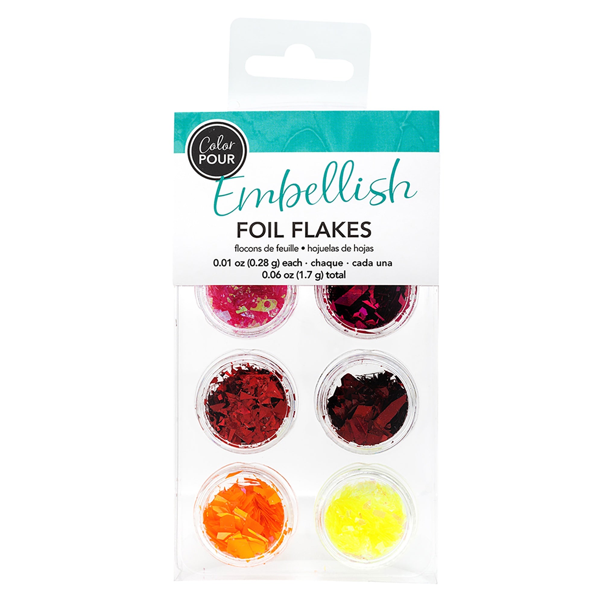American Crafts Color Pour Foil Flakes .1oz-Warm, 6 Pack