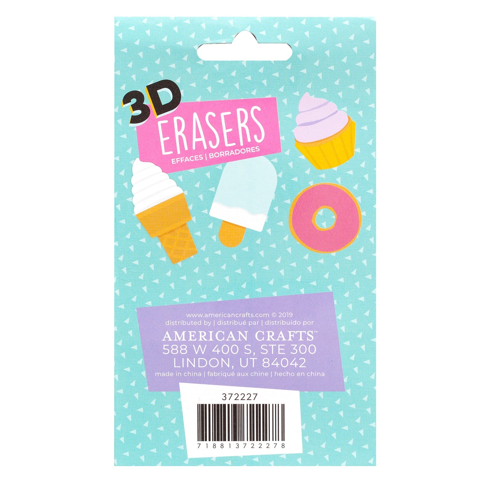 AC Office 3D Erasers - Dessert, 9 pack