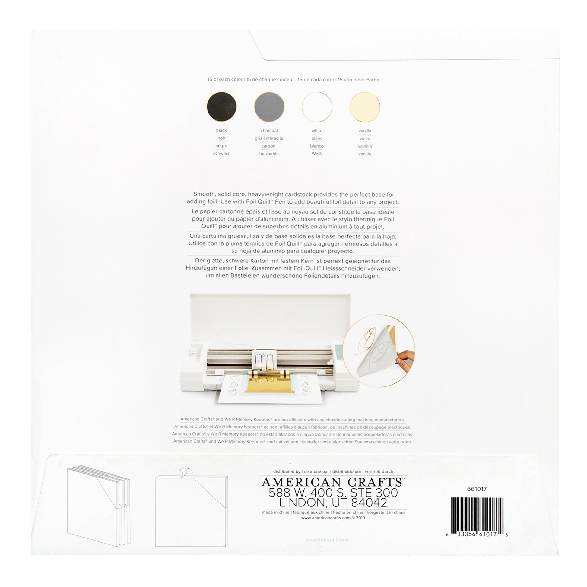 We R Makers Foil Quill 12x12" Cardstock Bases - Smooth Neutrals, 60 sheets