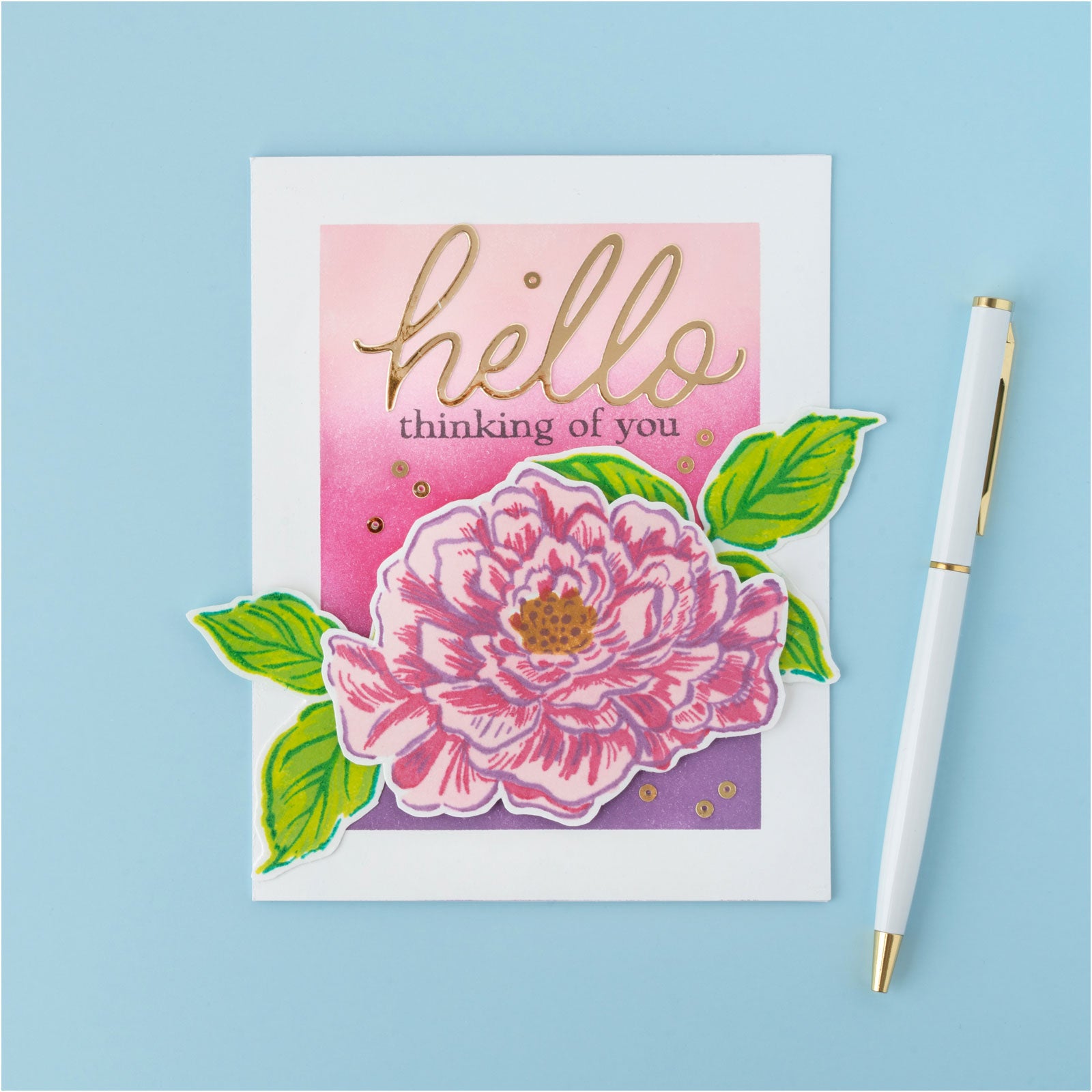 Lifestyle image of homemade card craft