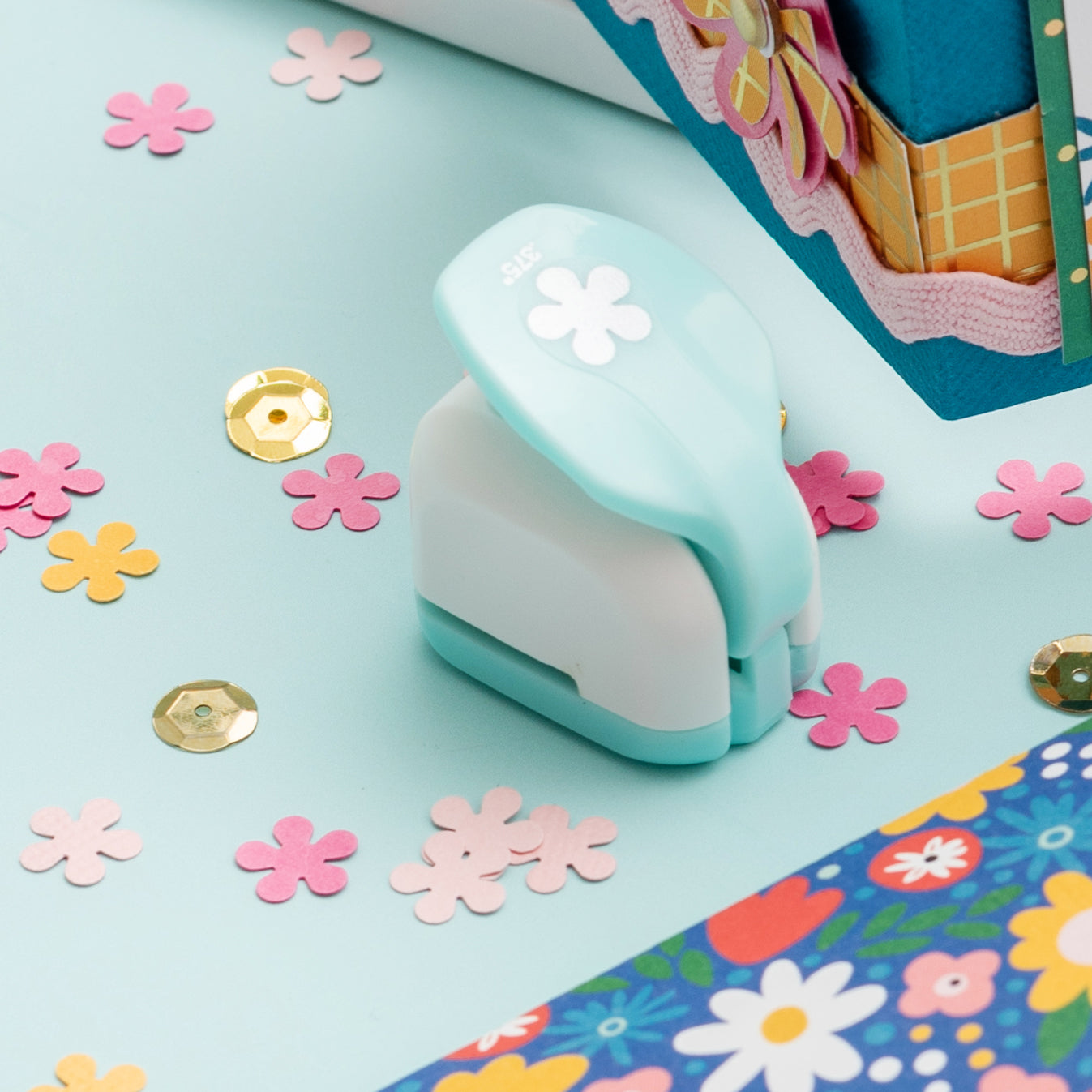 We R Makers Explosion Card Punch Board Confetti Punch-Flower