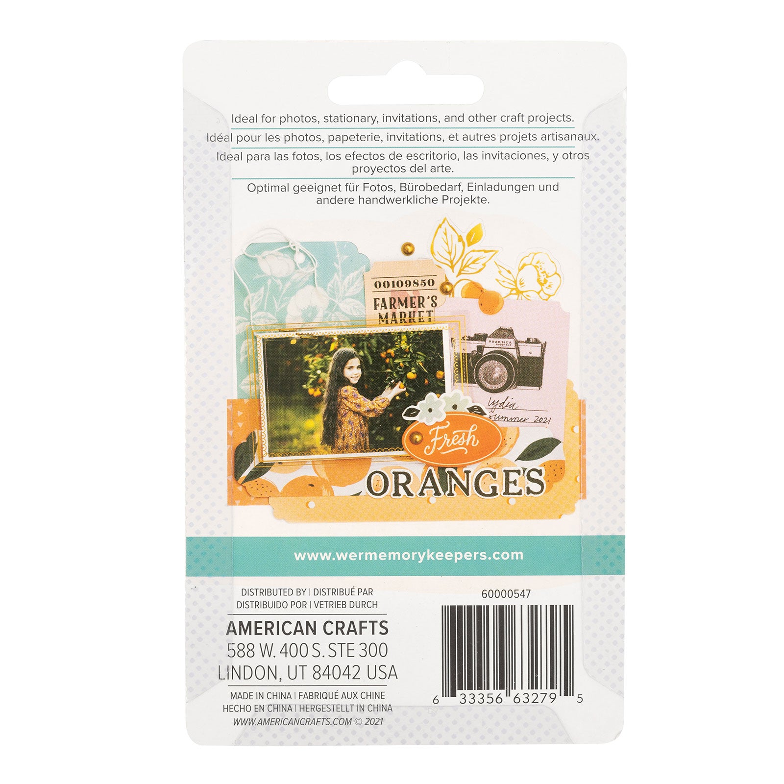 Back of packaging for We R Makers Decorative 3 Way Corner Paper Punch