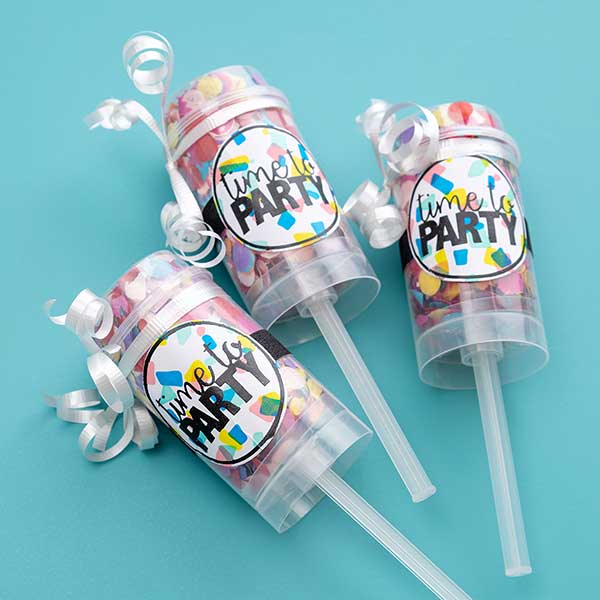 Vinyl Print Press Labels Party Poppers