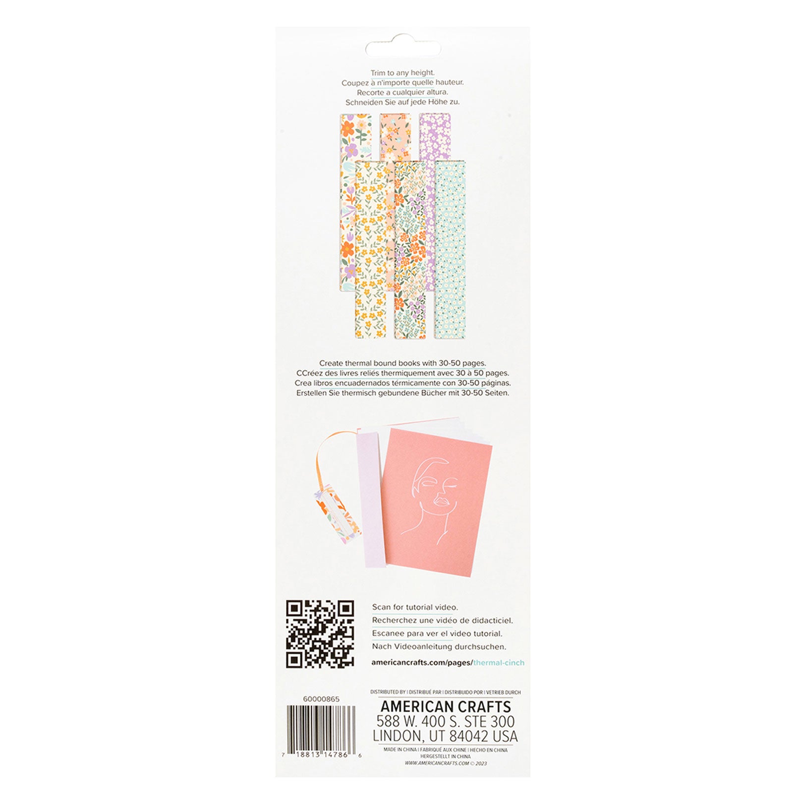 Back of packaging for We R Makers Thermal Cinch Floral Spines - 6 Pack