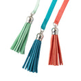 Load image into Gallery viewer, Green, blue, and red Thermal Cinch Tassel Bookmarks
