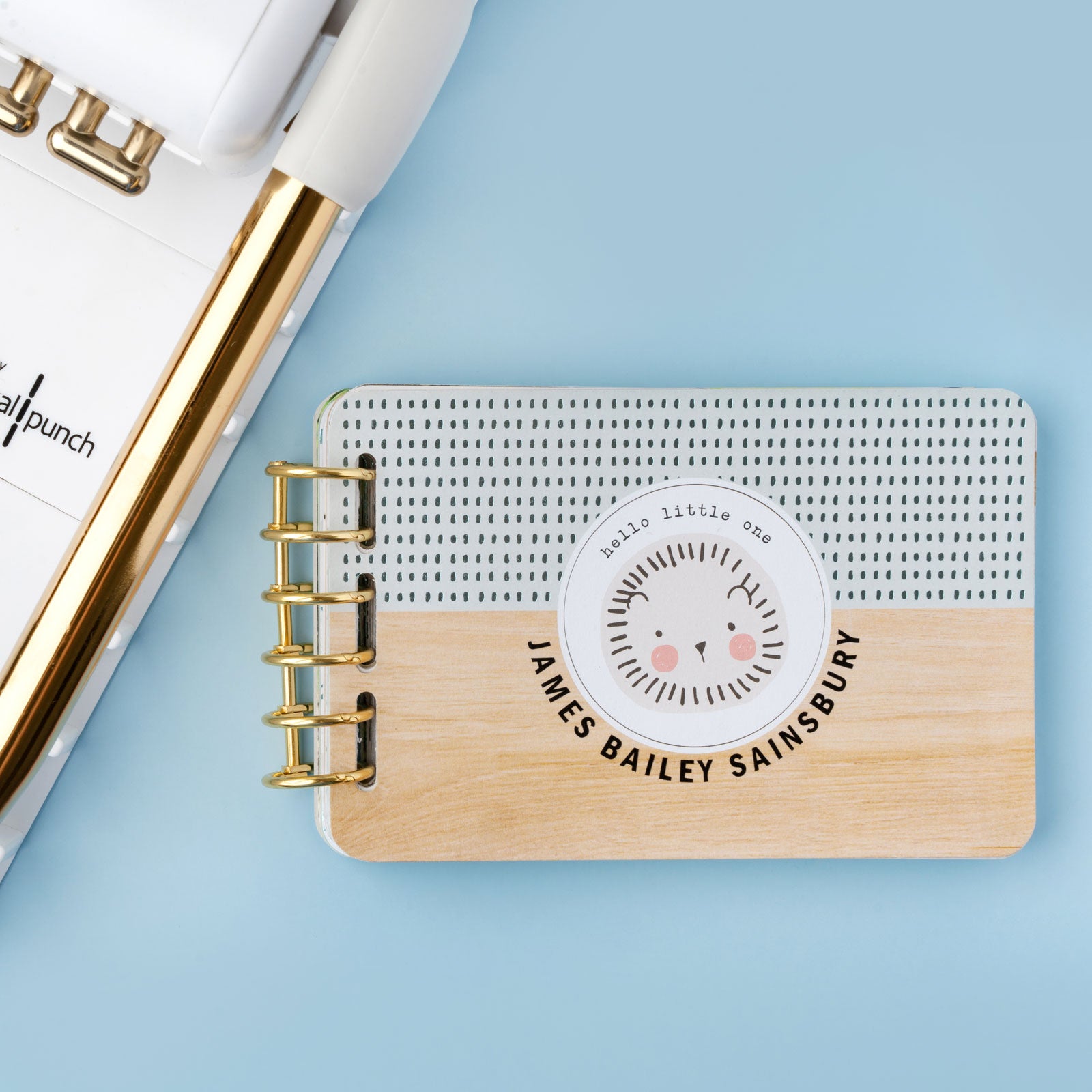 Close up of mini notebook that used the We R Makers Universal Cinch Book Binding Machine to make