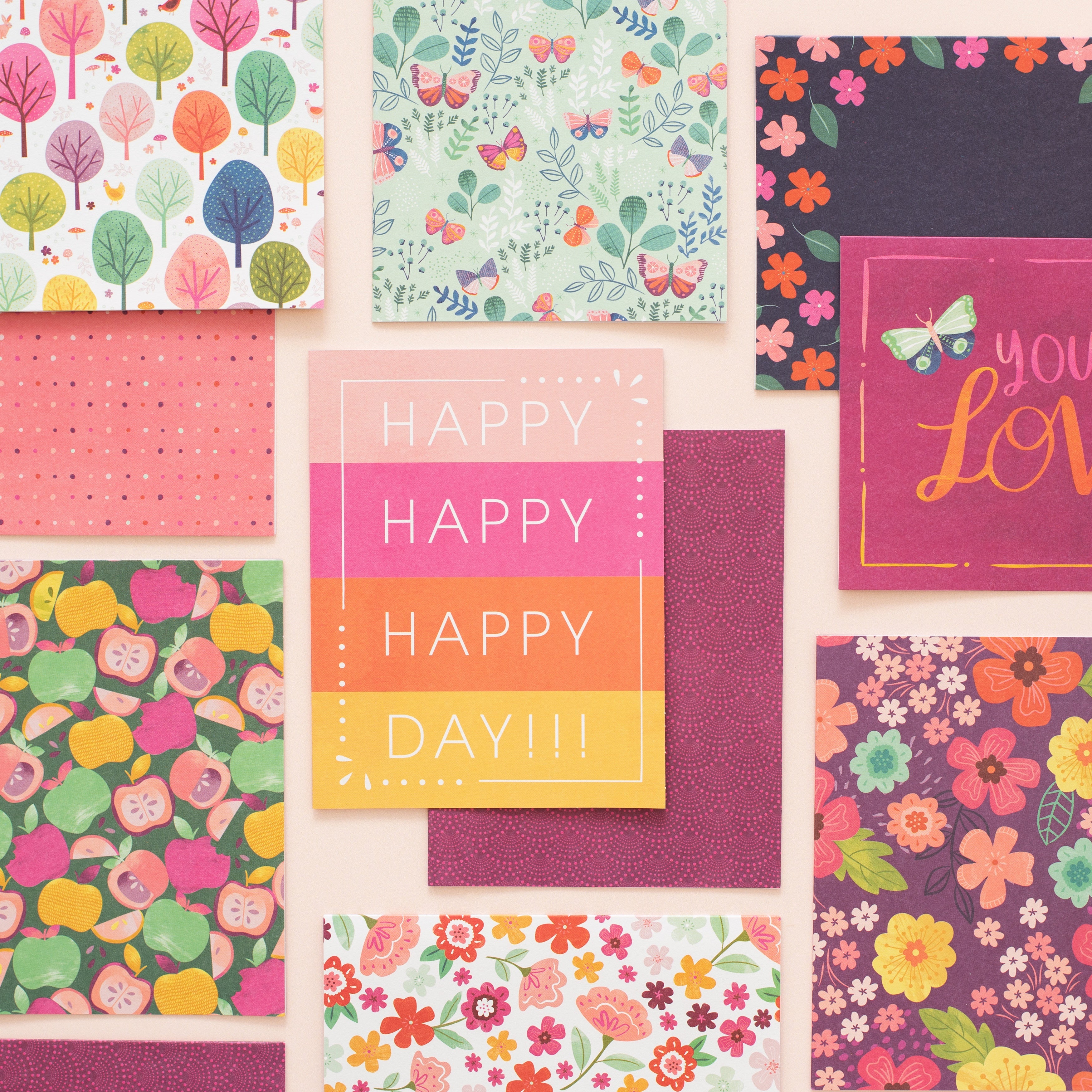 Pink Paislee A2 Cards with Envelopes - Paige Evans Truly Grateful, 40 pack