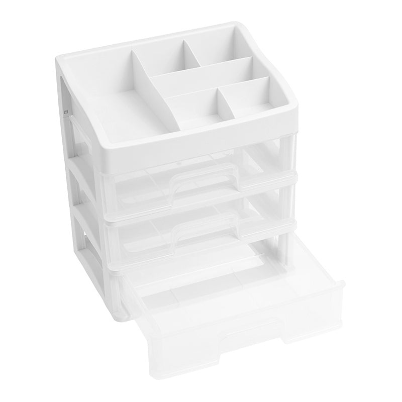 We R 3-Drawer Plastic Storage Case with Organizer Top