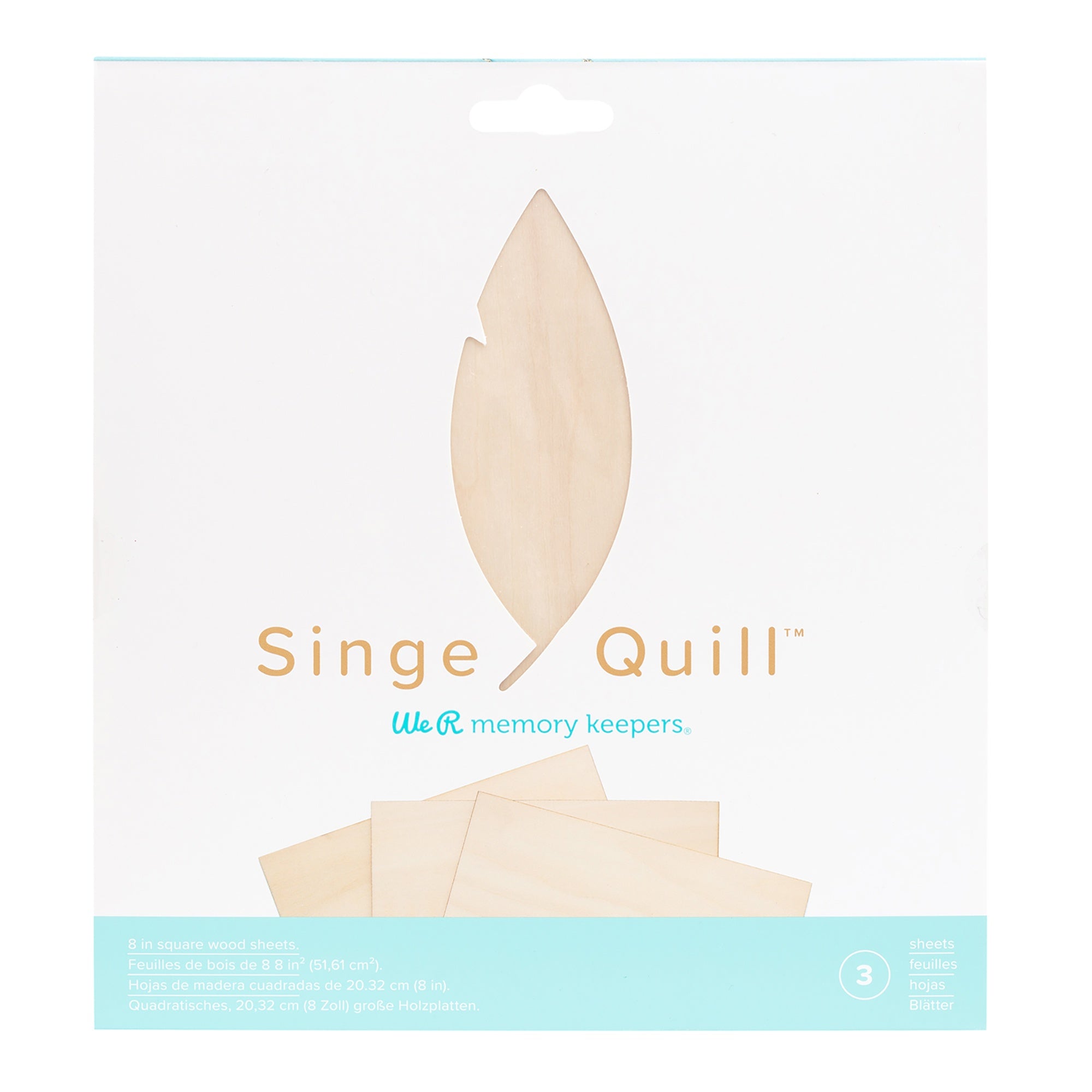 We R Makers Singe Quill Veneer Sheets 8"X8" 3/Pkg