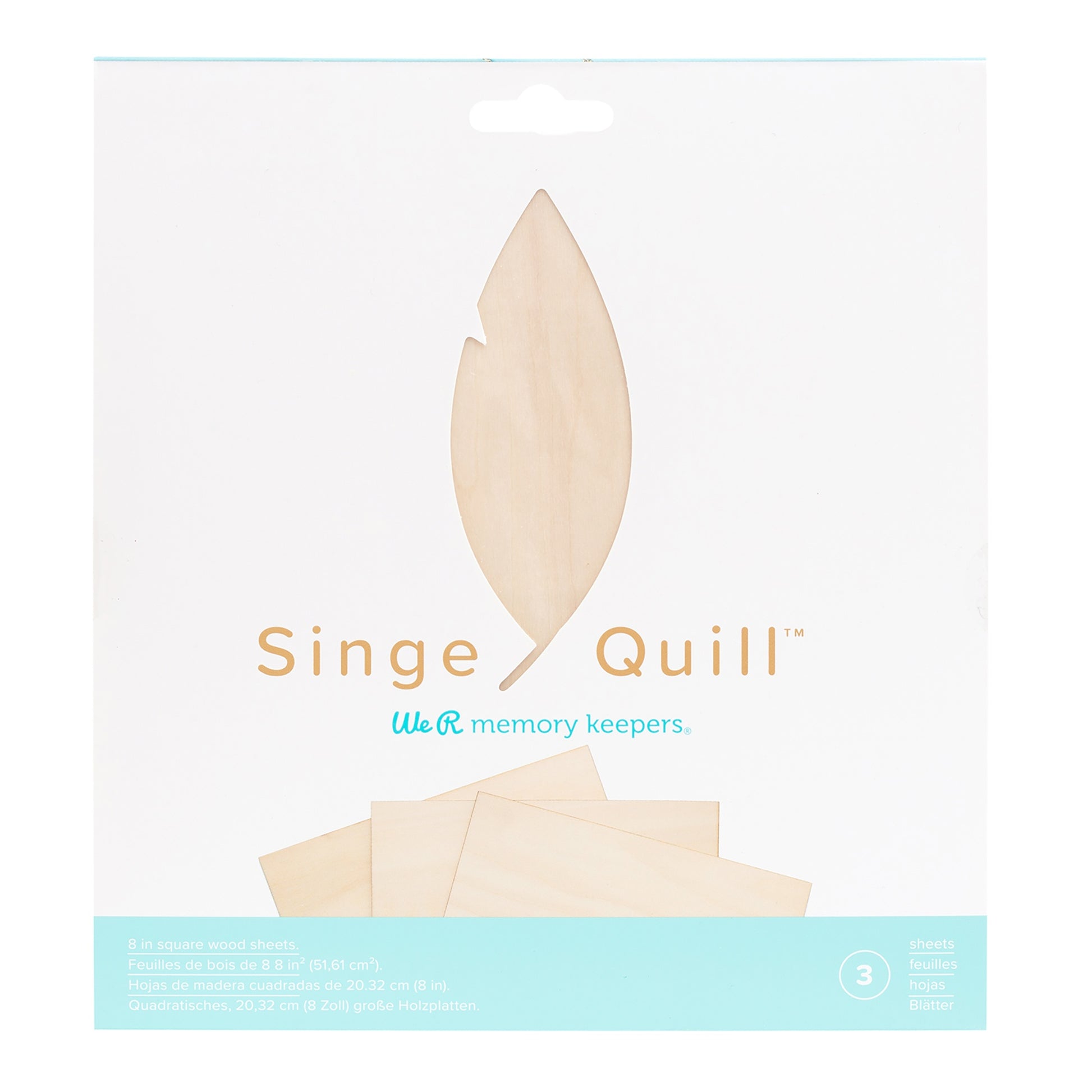 We R Makers Singe Quill Veneer Sheets 8"X8" 3/Pkg
