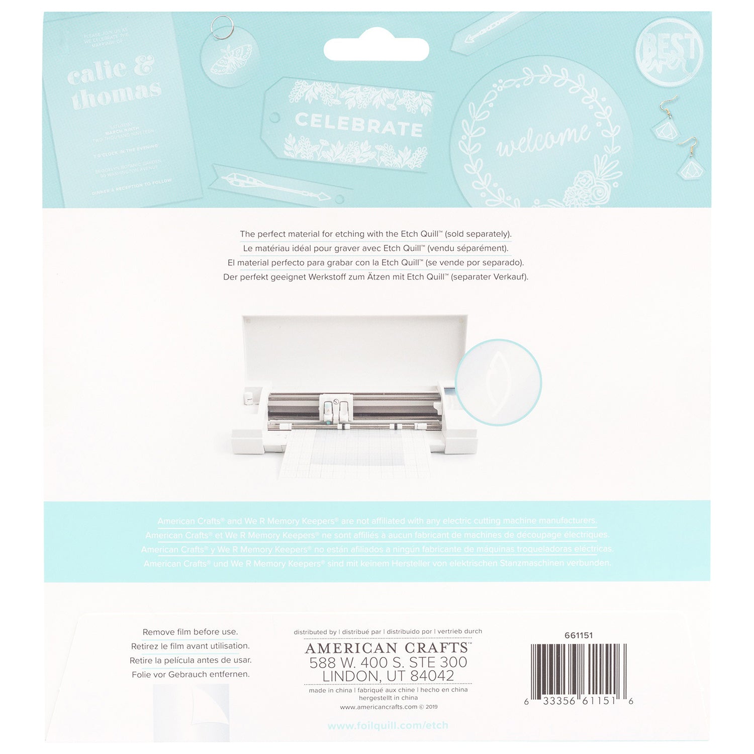We R Makers Etch Quill 8x8" Plastic Sheets - 6 pack