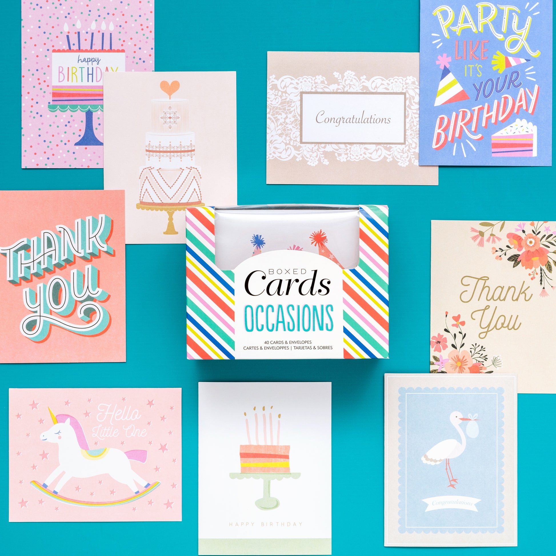 American Crafts A2 Cards with Envelopes - All Occasion, 40 pack