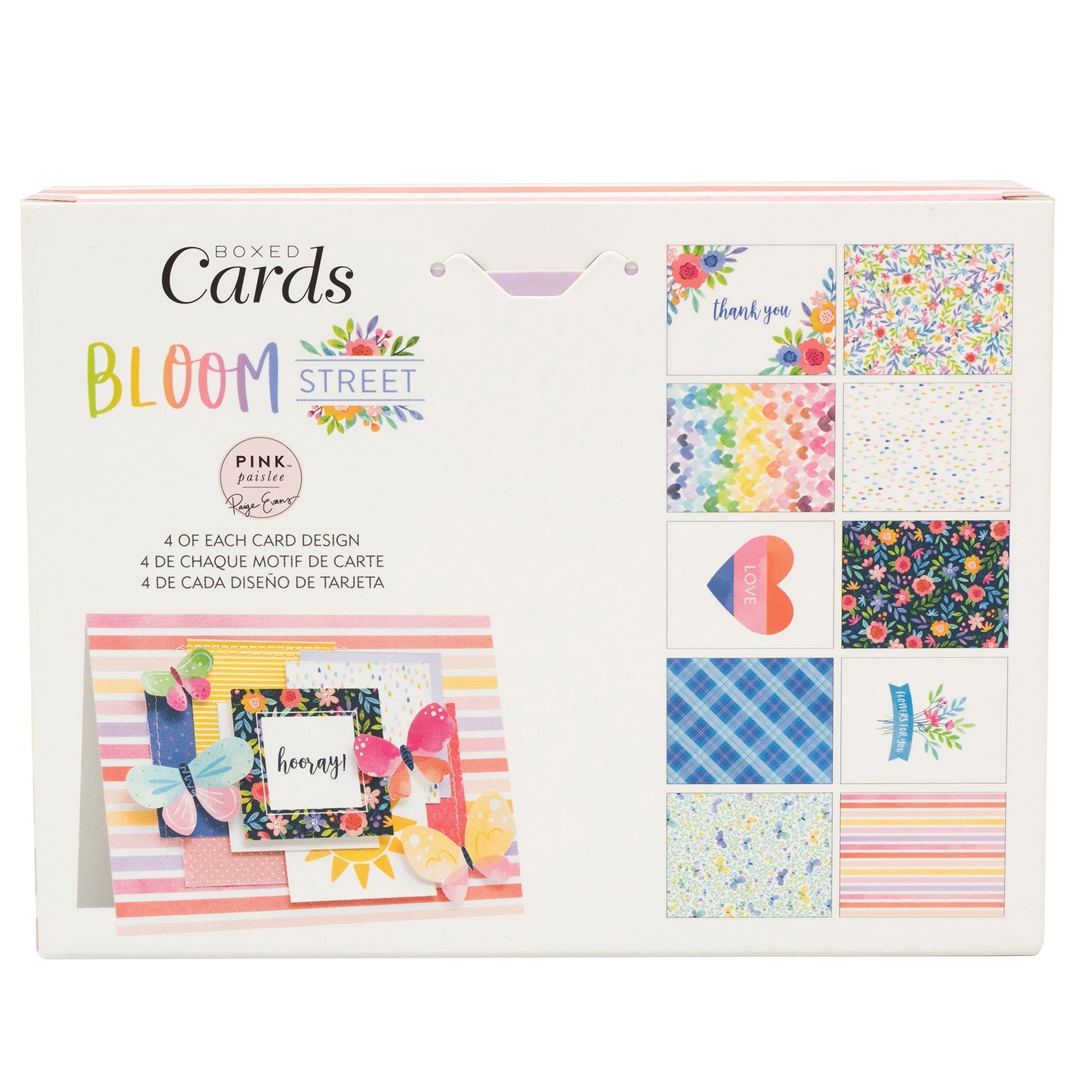 Pink Paislee A2 Cards with Envelopes - Paige Evans Bloom Street, 40 pack