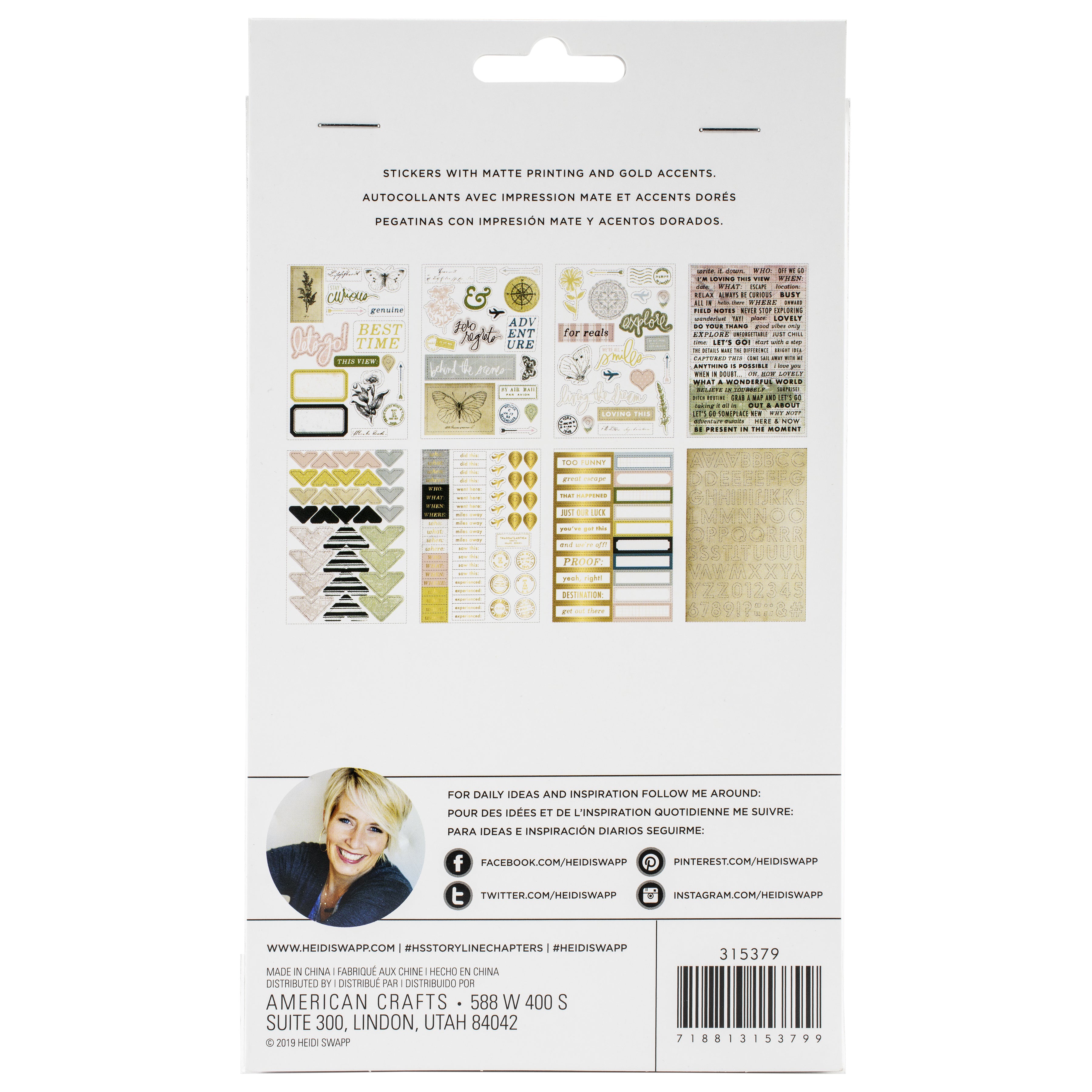 Heidi Swapp Storyline Chapters Mini Sticker Book - The Journaler, 306 stickers