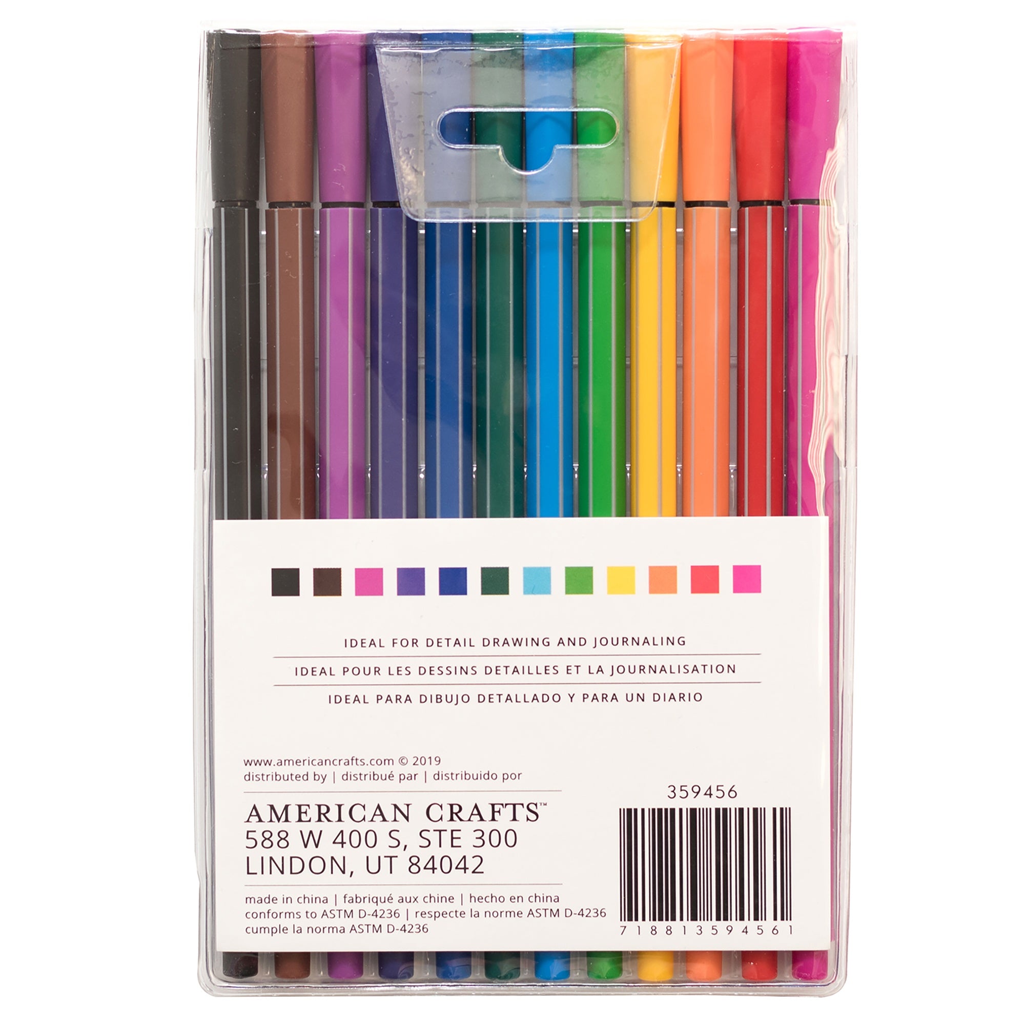 American Crafts Markers - Fine Liners, 12 pack