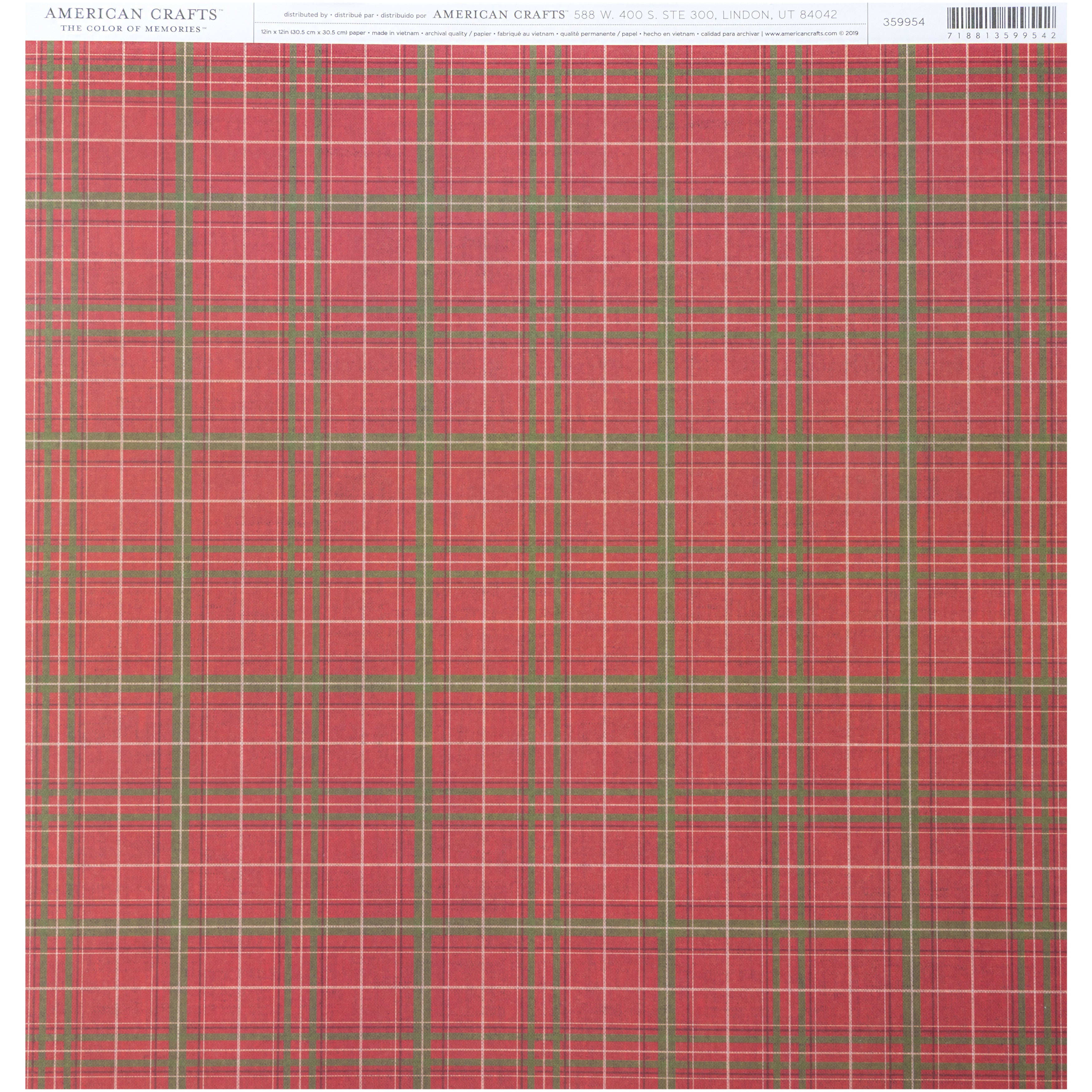 American Crafts Single-Sided 12x12" Patterned Cardstock - 25 sheets, Available in Multiple Designs