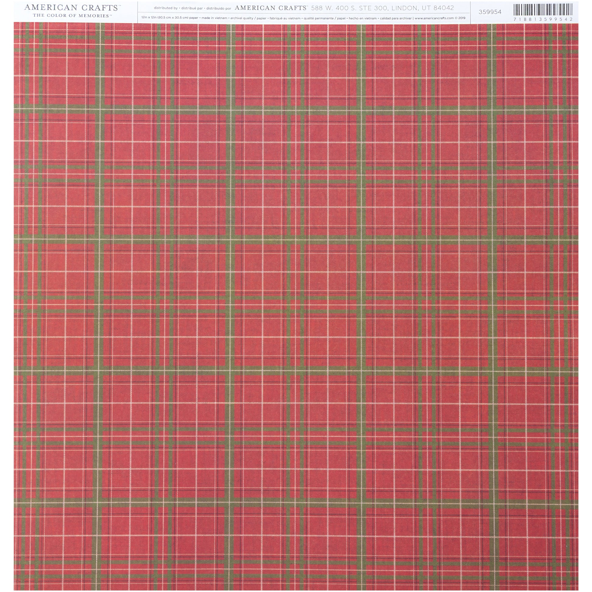 American Crafts Single-Sided 12x12" Patterned Cardstock - 25 sheets, Available in Multiple Designs