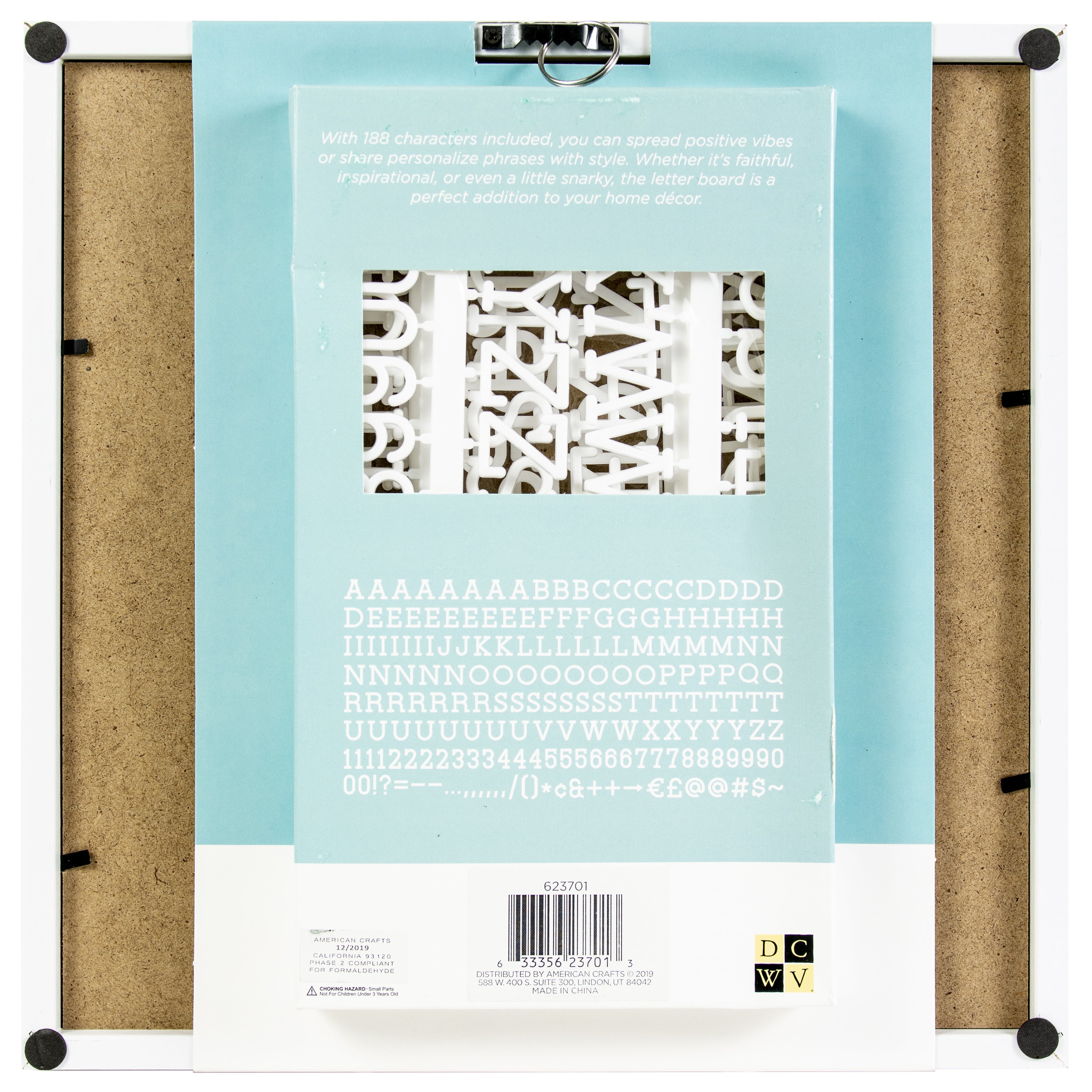 Framed DCWV Multicolor Letterboard with White Letters - 12x12"