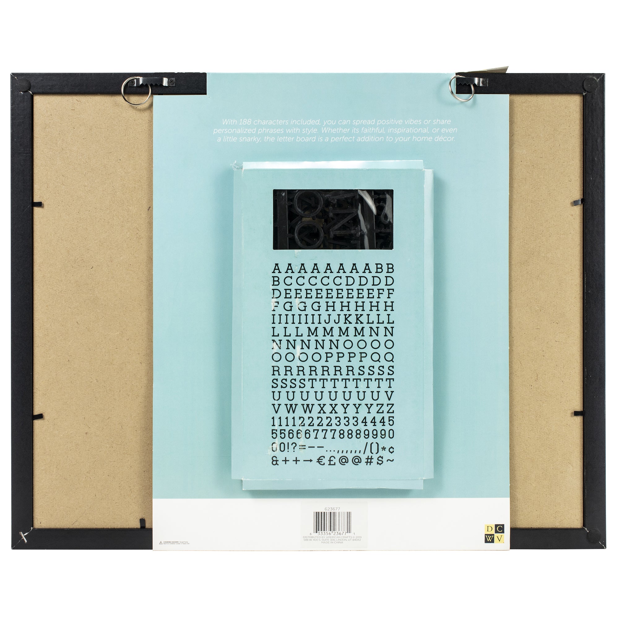 Framed White Shiplap DCWV Letterboard with Black Letters - 20x16"