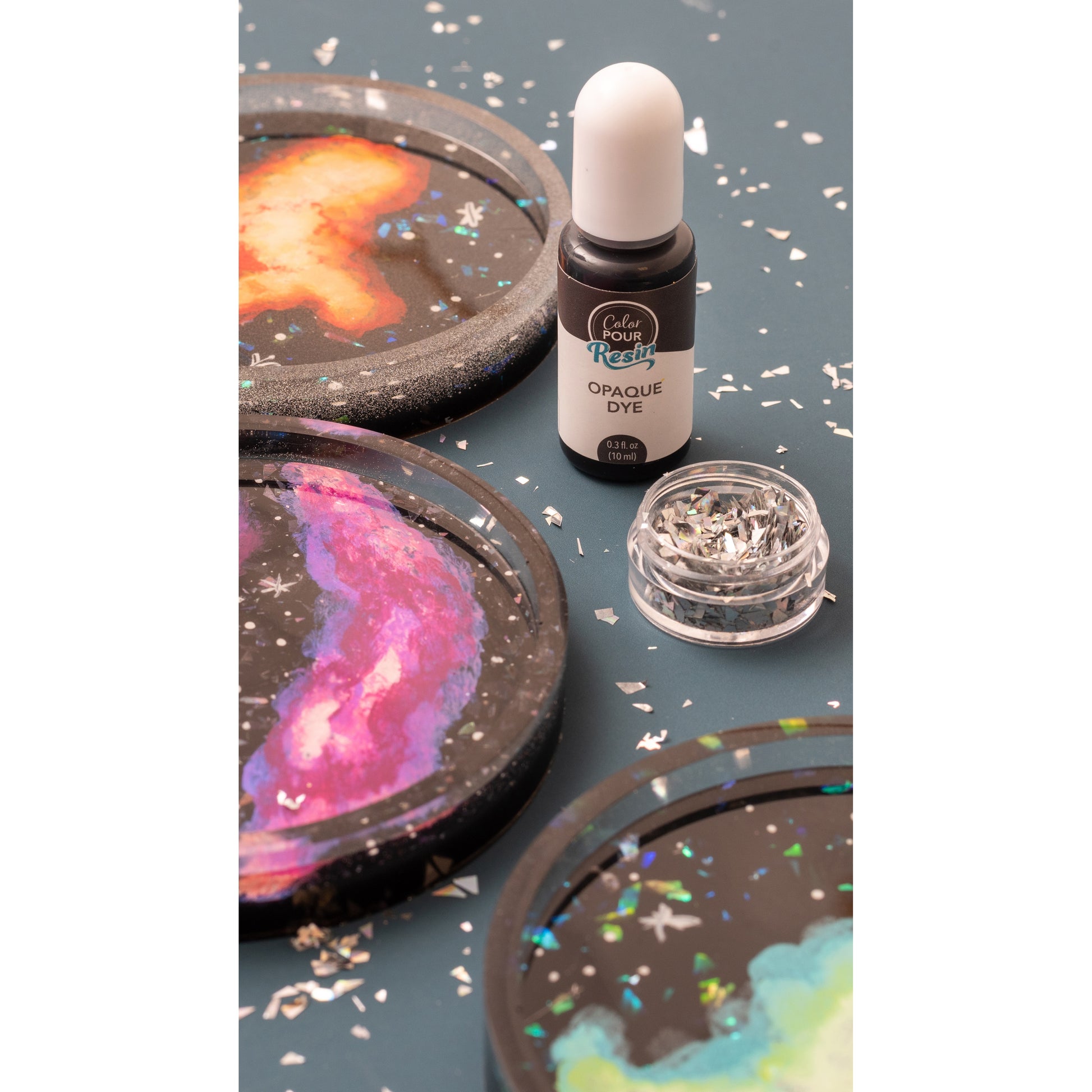 American Crafts Color Pour Resin Mold 3/Pkg-Coaster - Circle, Square & Hexagon