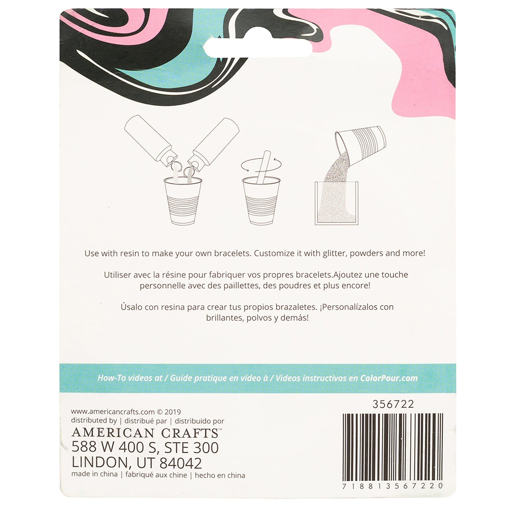 American Crafts Color Pour Resin Mold - Facet Bangle Bracelet