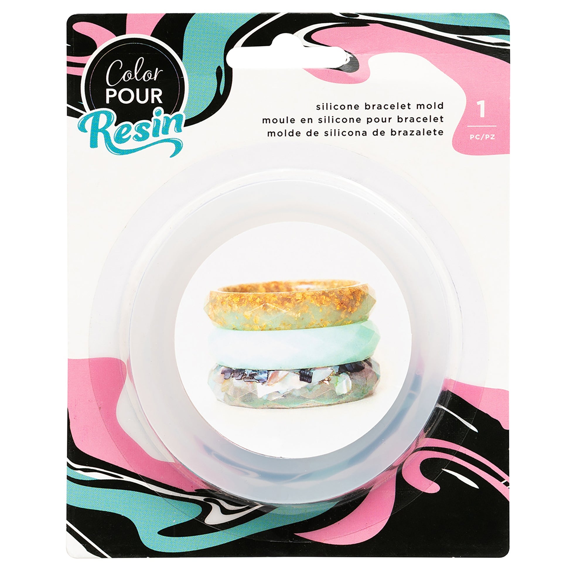 American Crafts Color Pour Resin Mold - Facet Bangle Bracelet