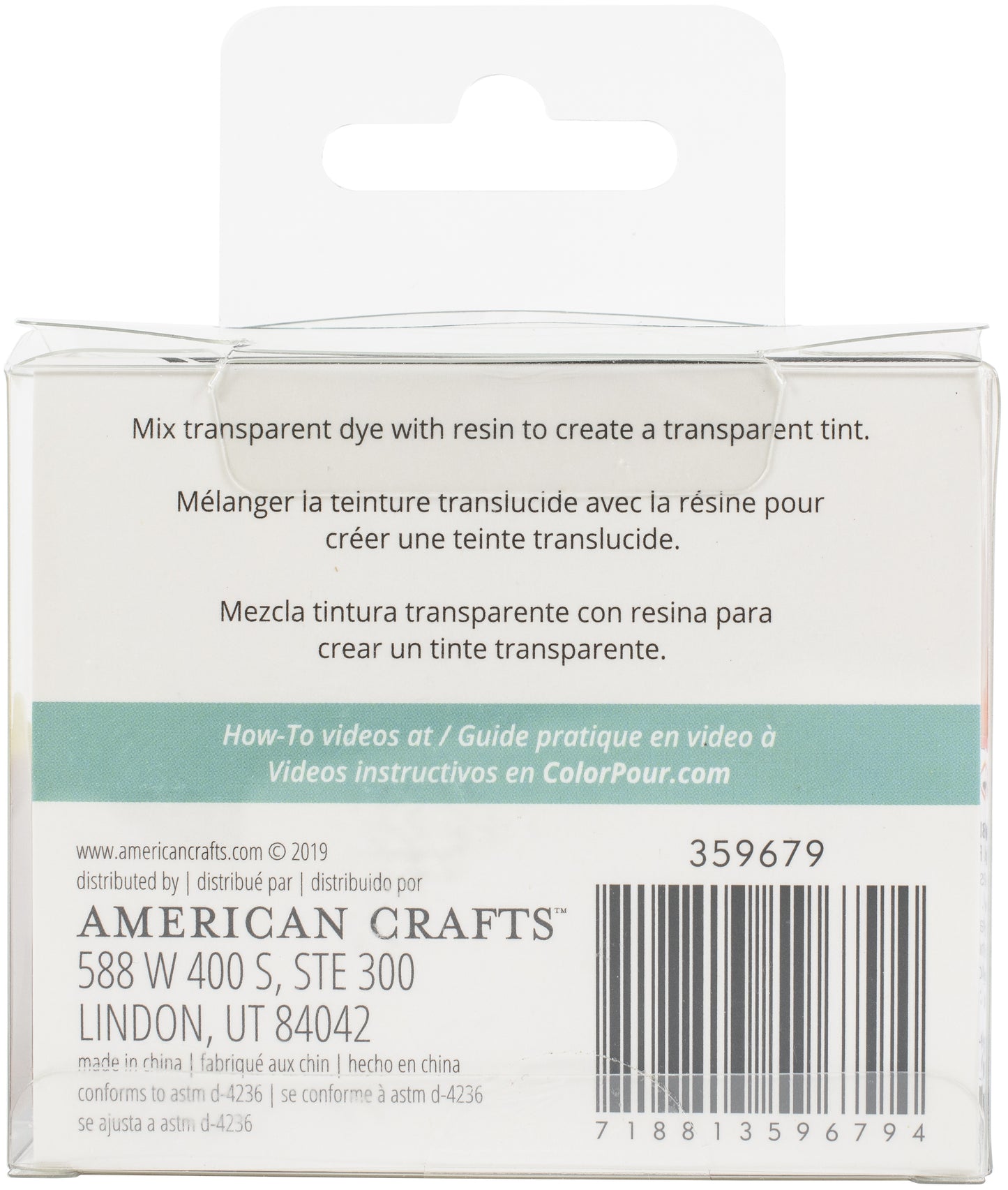 American Crafts Color Pour Resin Dye - Translucent Cool - 4 Piece
