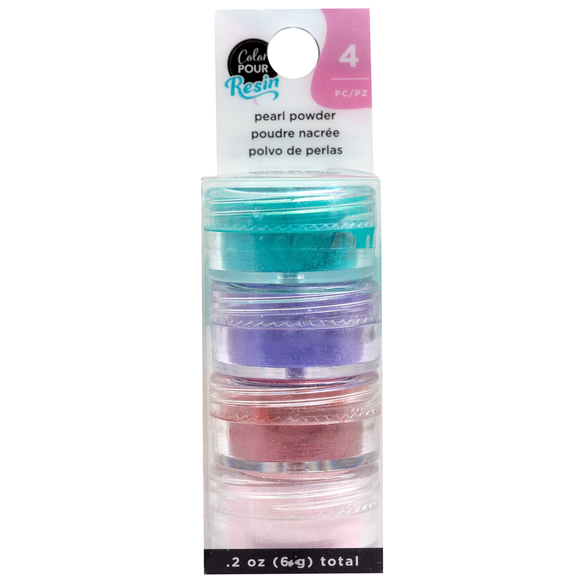 American Crafts Color Pour Resin Mix-Ins-Pearlescent Powder - Colors .4oz 4/Pkg