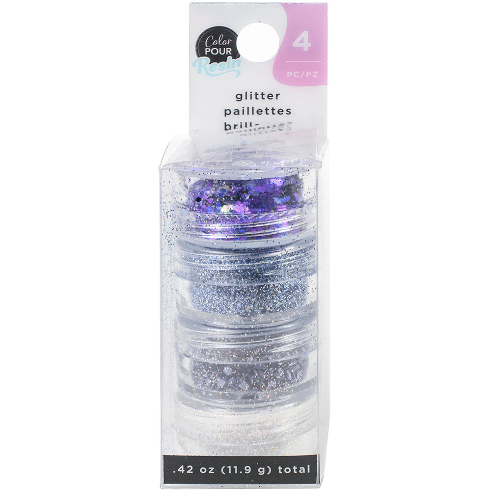 American Crafts Color Pour Resin Mix-Ins - Geode - Violet, Black, Iridescent, Turquoise