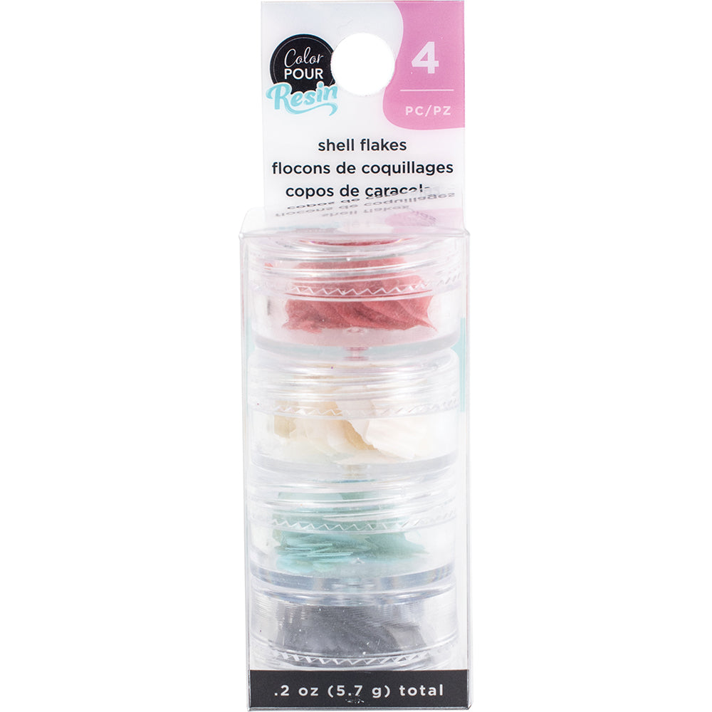 American Crafts Color Pour Resin Mix-Ins - Shell Flakes - Primary 4/Pkg