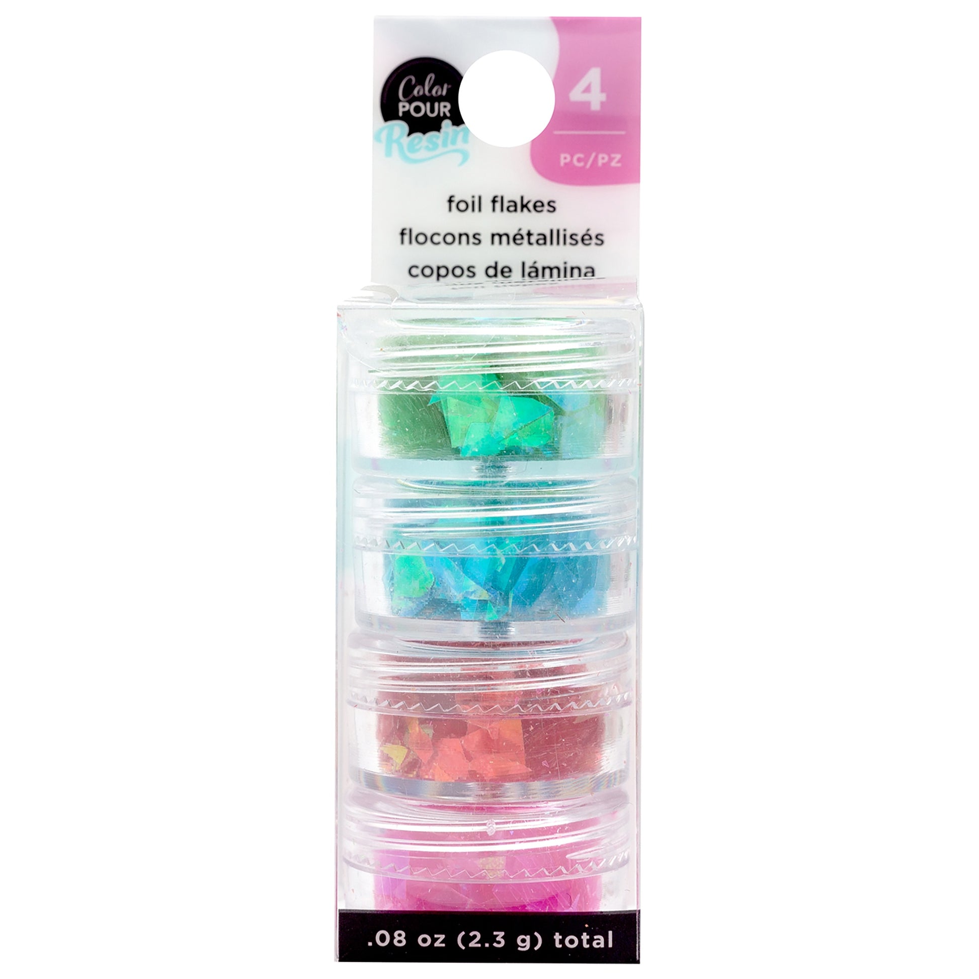 American Crafts Color Pour Resin Mix-Ins-Foil Flakes - Primary 4/Pkg