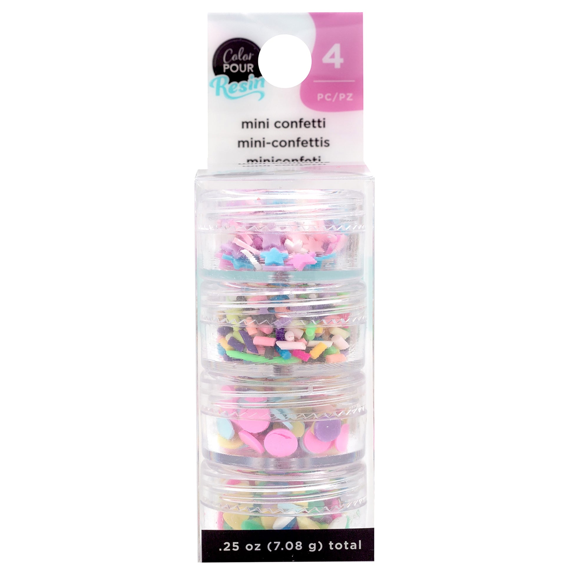 American Crafts Color Pour Resin Mix-Ins - Mini Confetti - Pastel 4 Pack