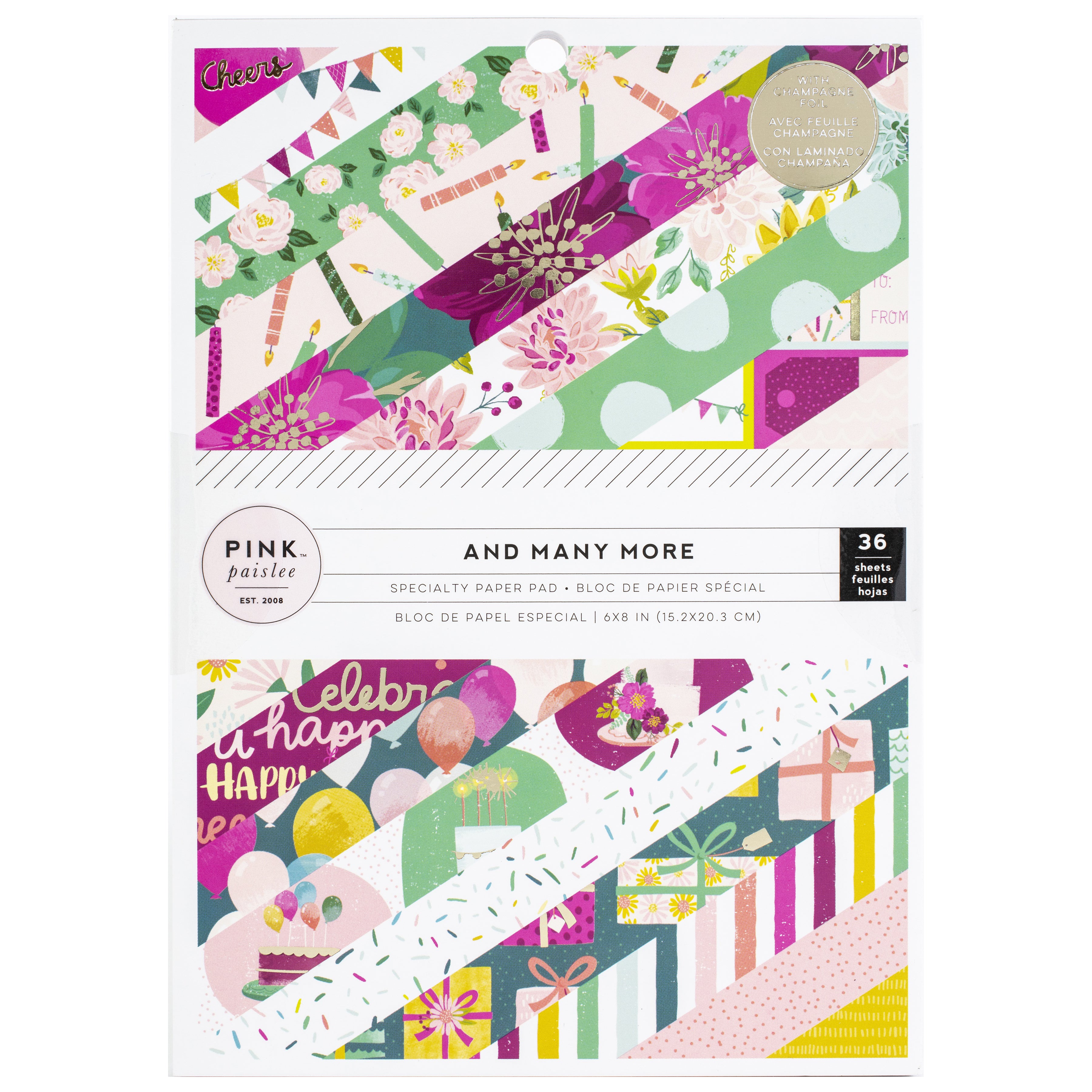 Pink Paislee Single-Sided 6x8" Paper Pad - And Many More