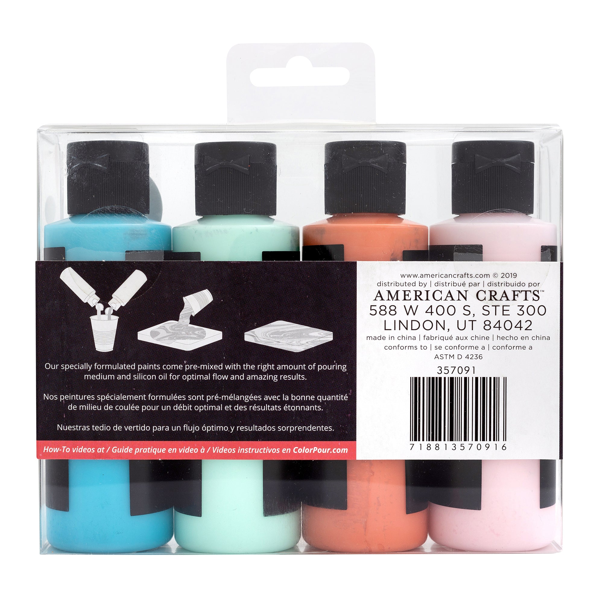 American Crafts Color Pour Poppy Field Magic Pre-Mixed Paint Kit