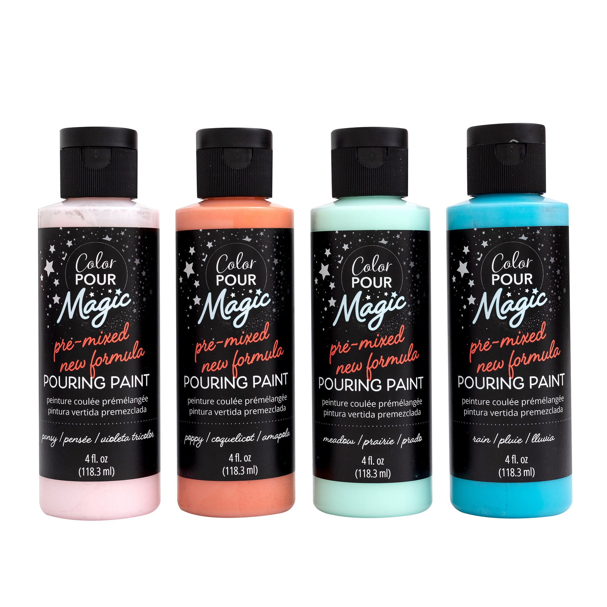 American Crafts Color Pour Poppy Field Magic Pre-Mixed Paint Kit