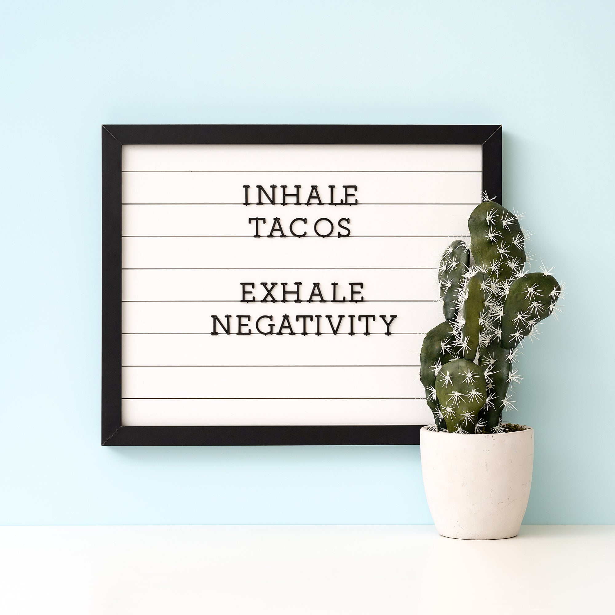 Framed White Shiplap DCWV Letterboard with Black Letters - 20x16"