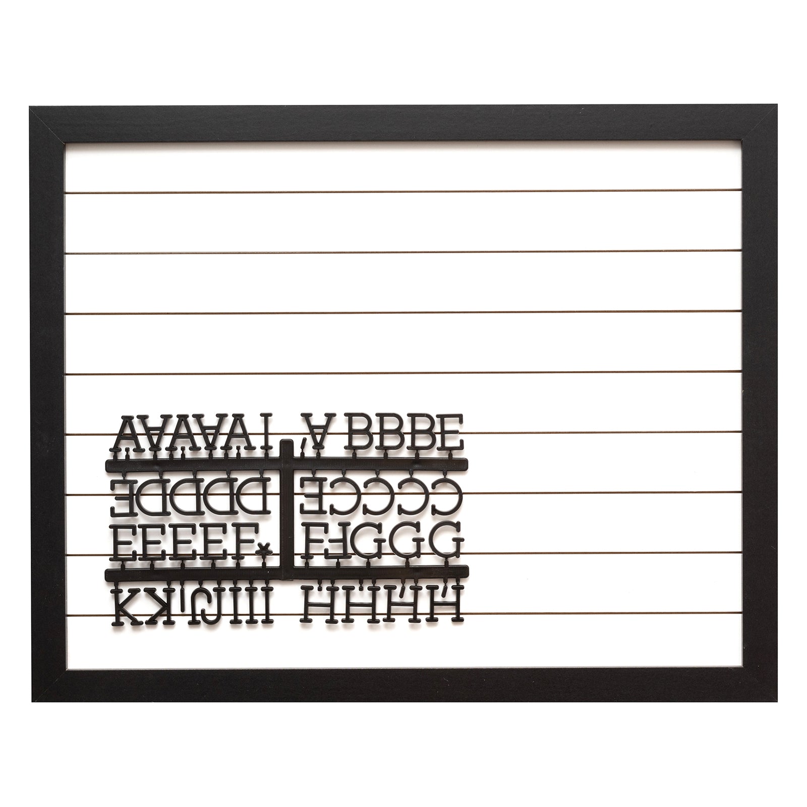 Framed White Shiplap DCWV Letterboard with Black Letters - 20x16"