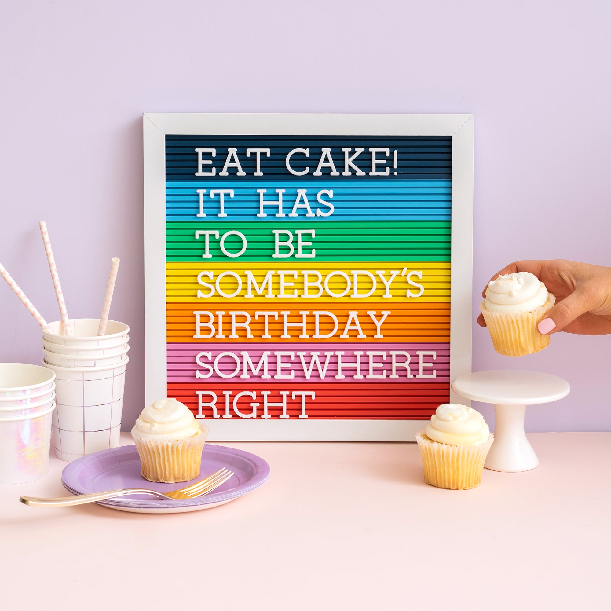 Framed DCWV Multicolor Letterboard with White Letters - 12x12"