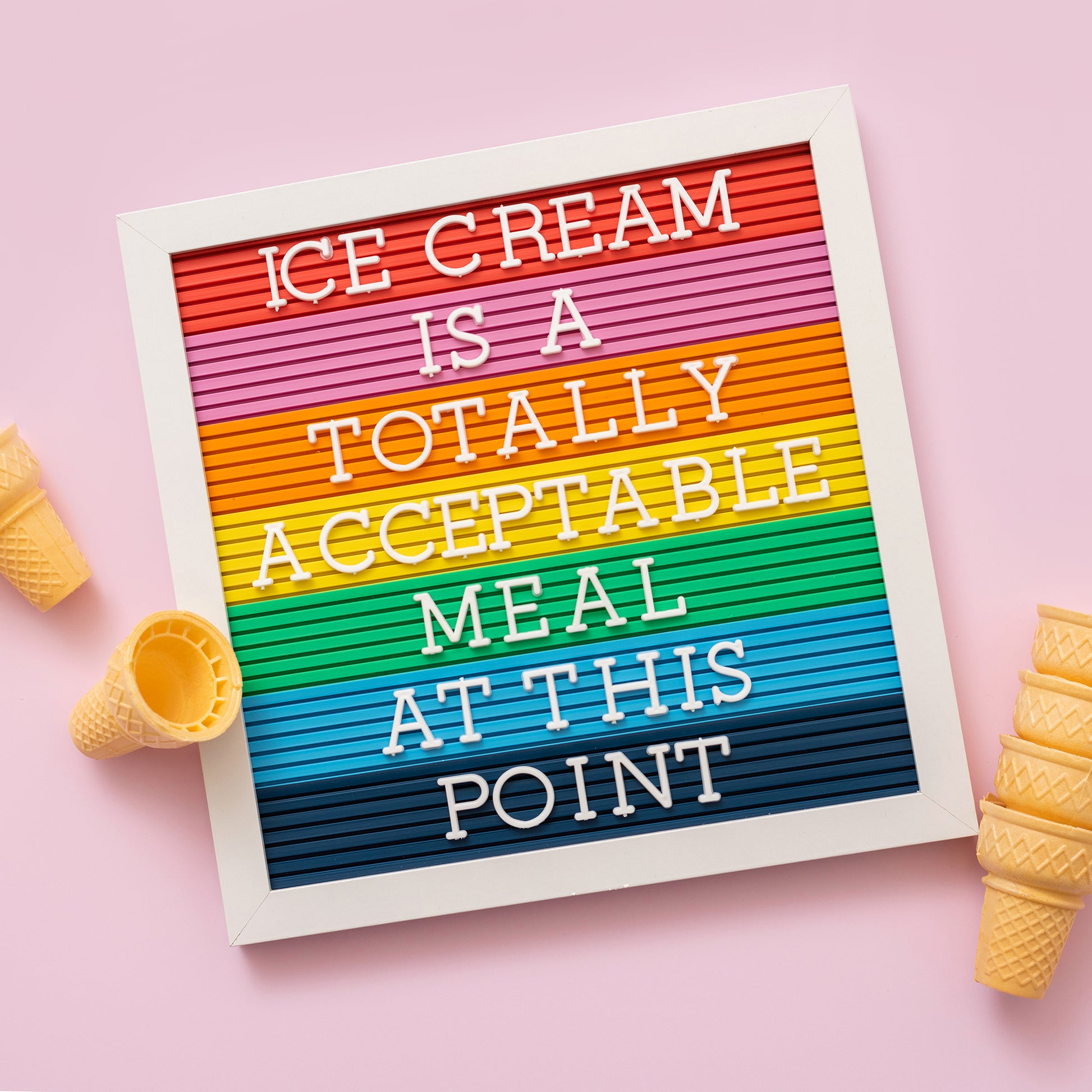 Framed DCWV Multicolor Letterboard with White Letters - 12x12"