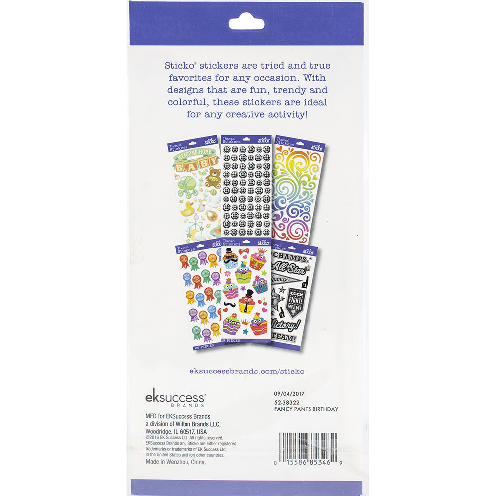 Sticko Stickers - Fancy Pants Birthday, 14pcs