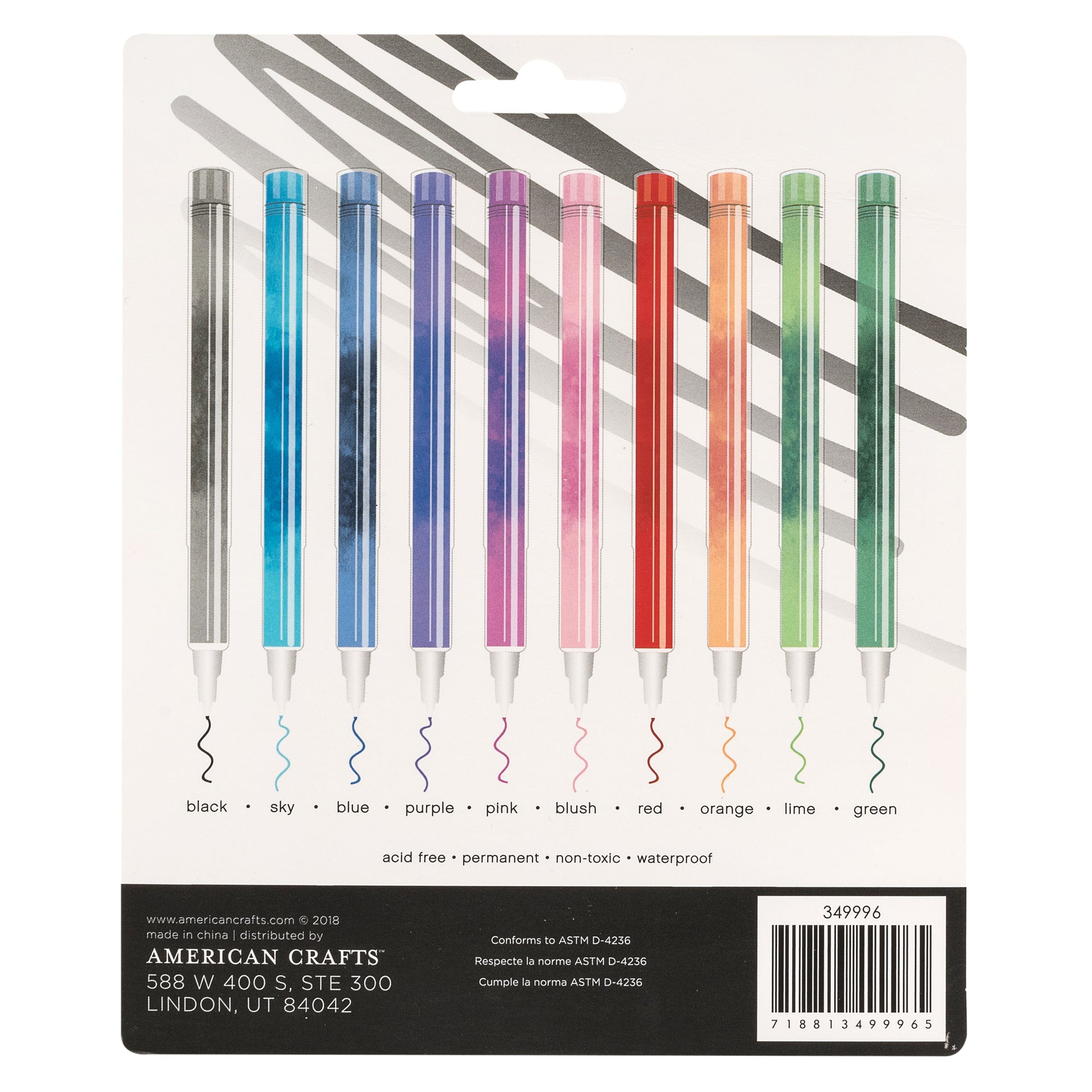 American Crafts Felt Tip Markers 10/Pkg