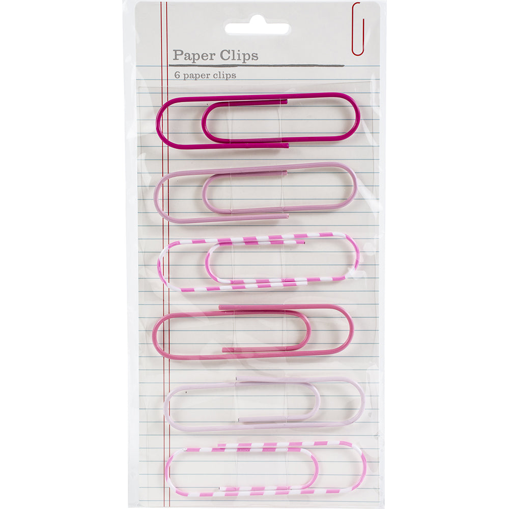 American Crafts Giant Paper Clips 6/Pkg-Pink