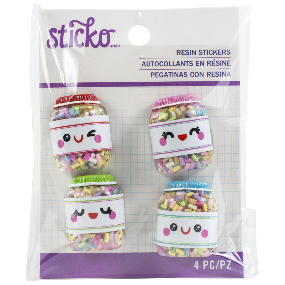 Sprinkle Container Sticker Sticko Resin Sticker - Small Sprinkles Jar, 4 Pack – American Crafts