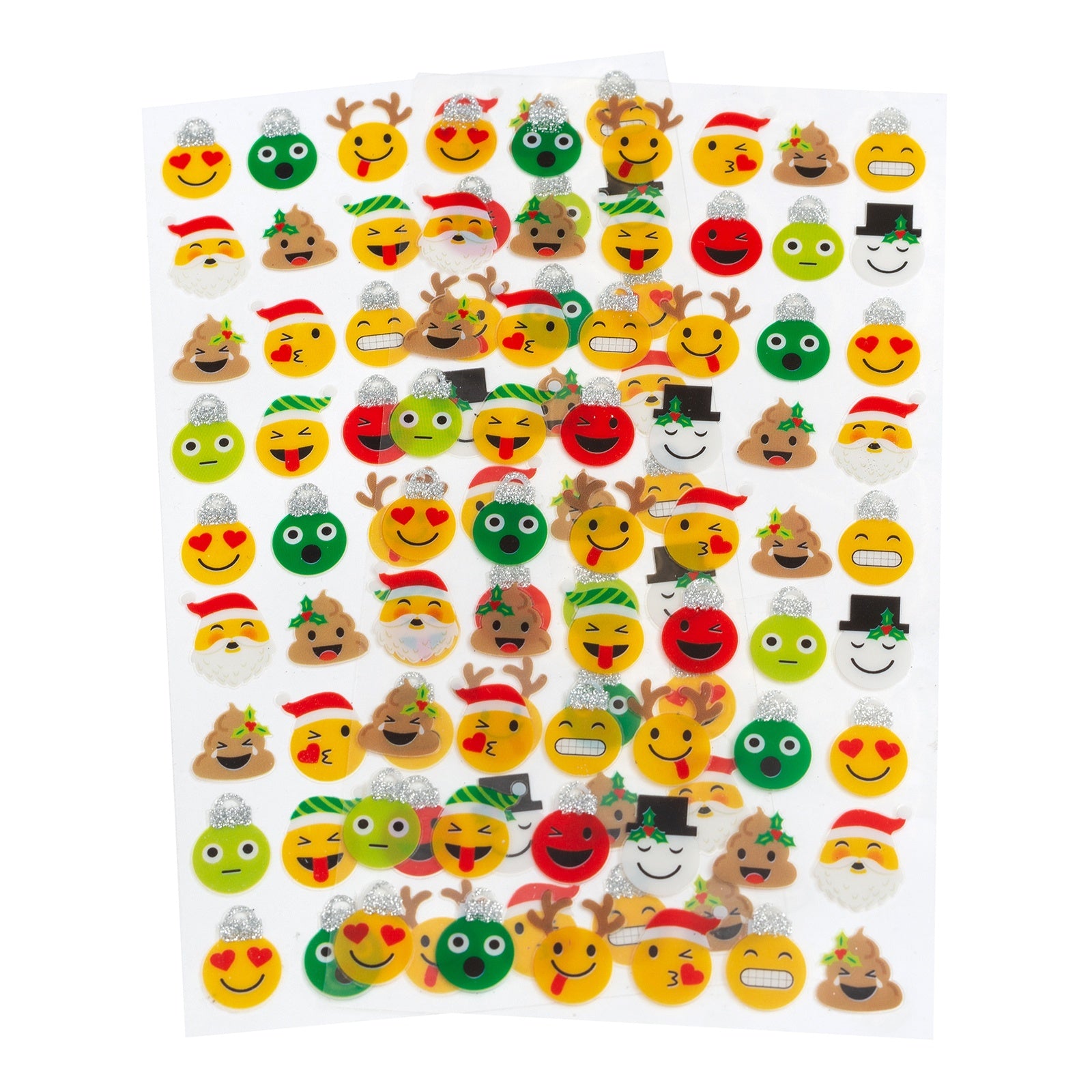 Sticko Holiday Emoji Flat Stickers, 108pcs
