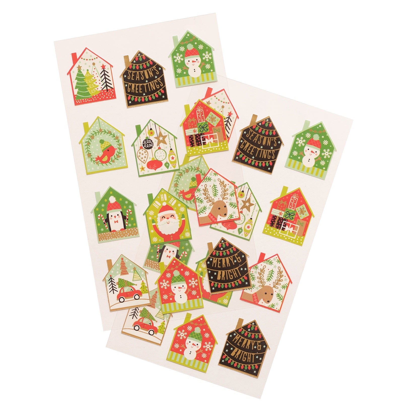 Sticko Holiday Scene Flat Stickers, 24pcs