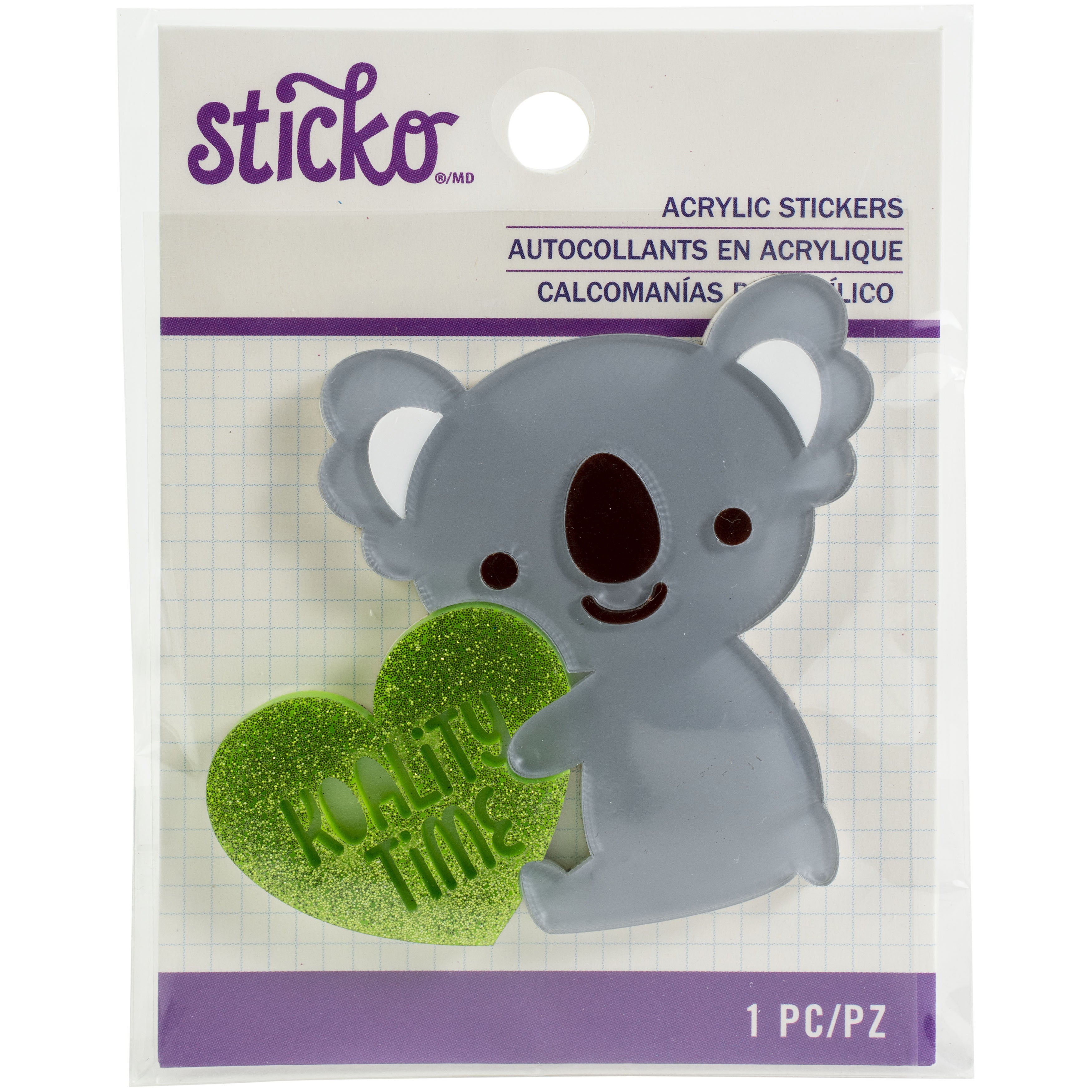 Sticko Acrylic Sticker - Koala Quality Time, 1pc